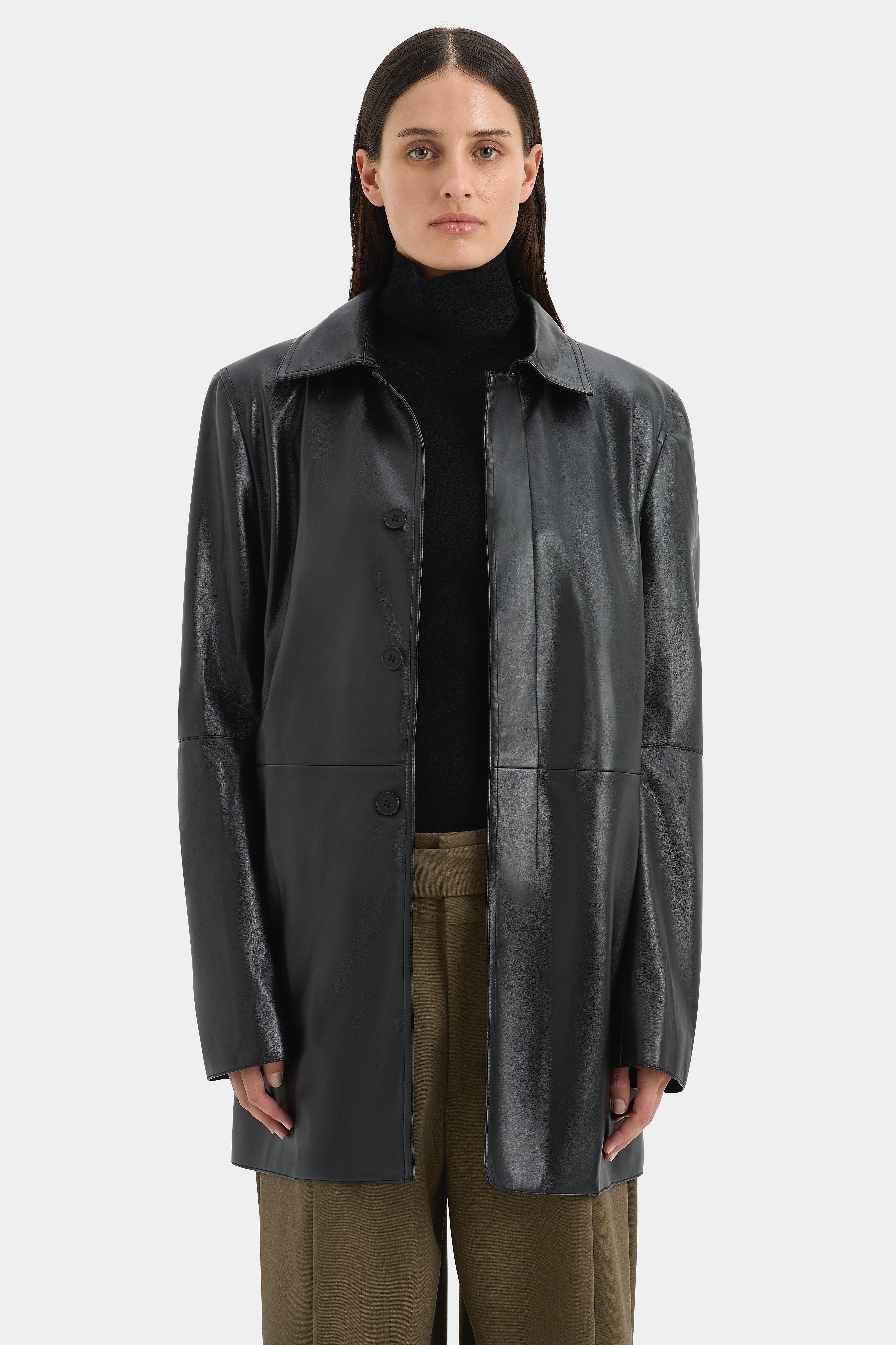 Brera Coat for Women - Classic Black Wool Blend Trench Coat with Belt | Perfect for Office, Business, and Formal Occasions