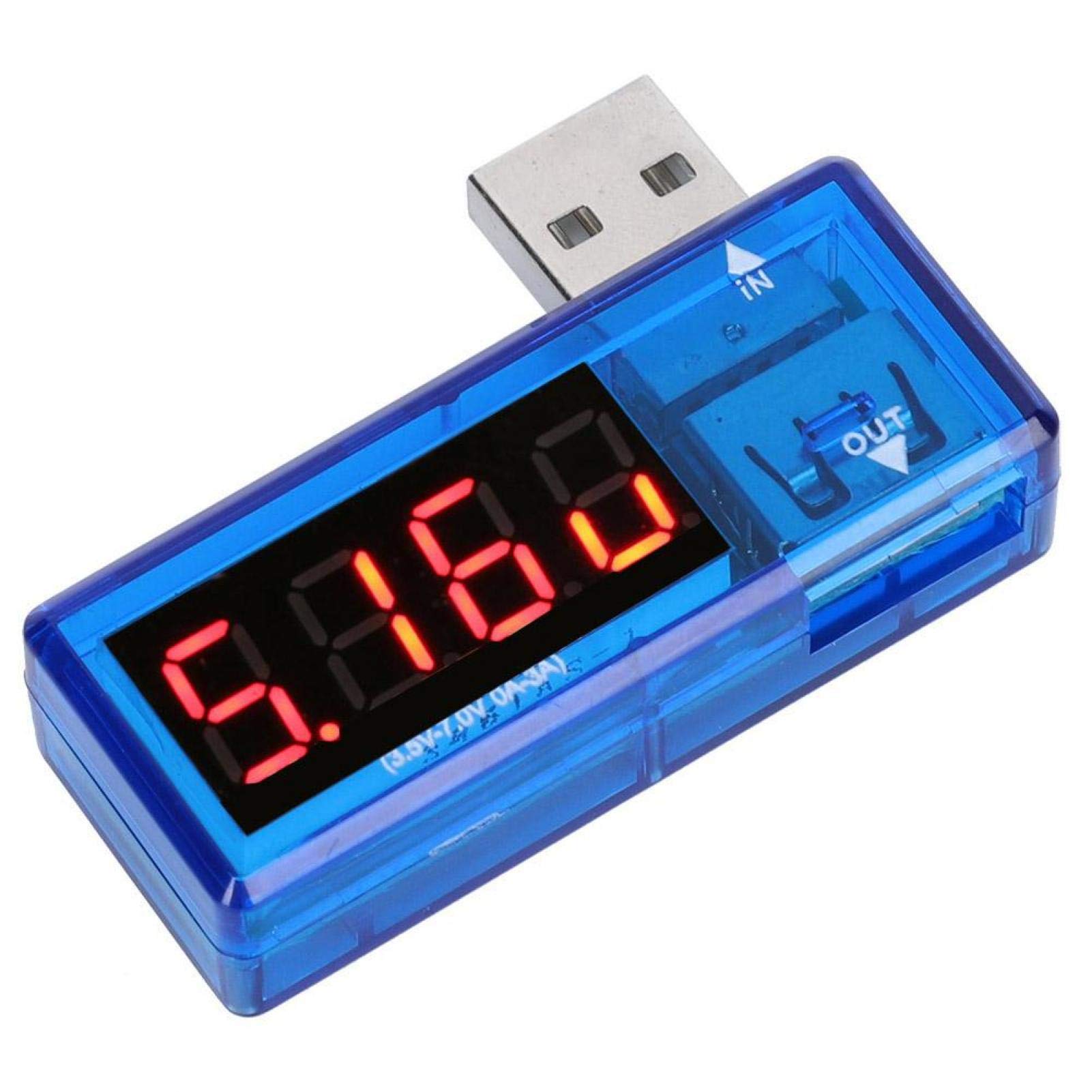 Digital USB Voltmeter Tester - Accurate & Stable Voltage Current Meter for Factories, Labs, DIY Projects | Portable Multimeter for Car Battery, Solar Panels, Electronics Testing (Blue)