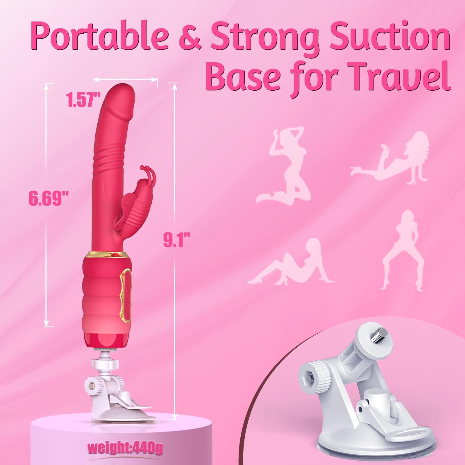 **Powerful Thrusting Vibrator Sex Machine - Hands-Free Butterfly Dildo for Women, Adult Clitoral Stimulator with Suction Cup, Anal Vibrator & Rose Toy - Perfect for Solo Play, Couples & Sensual Massage**