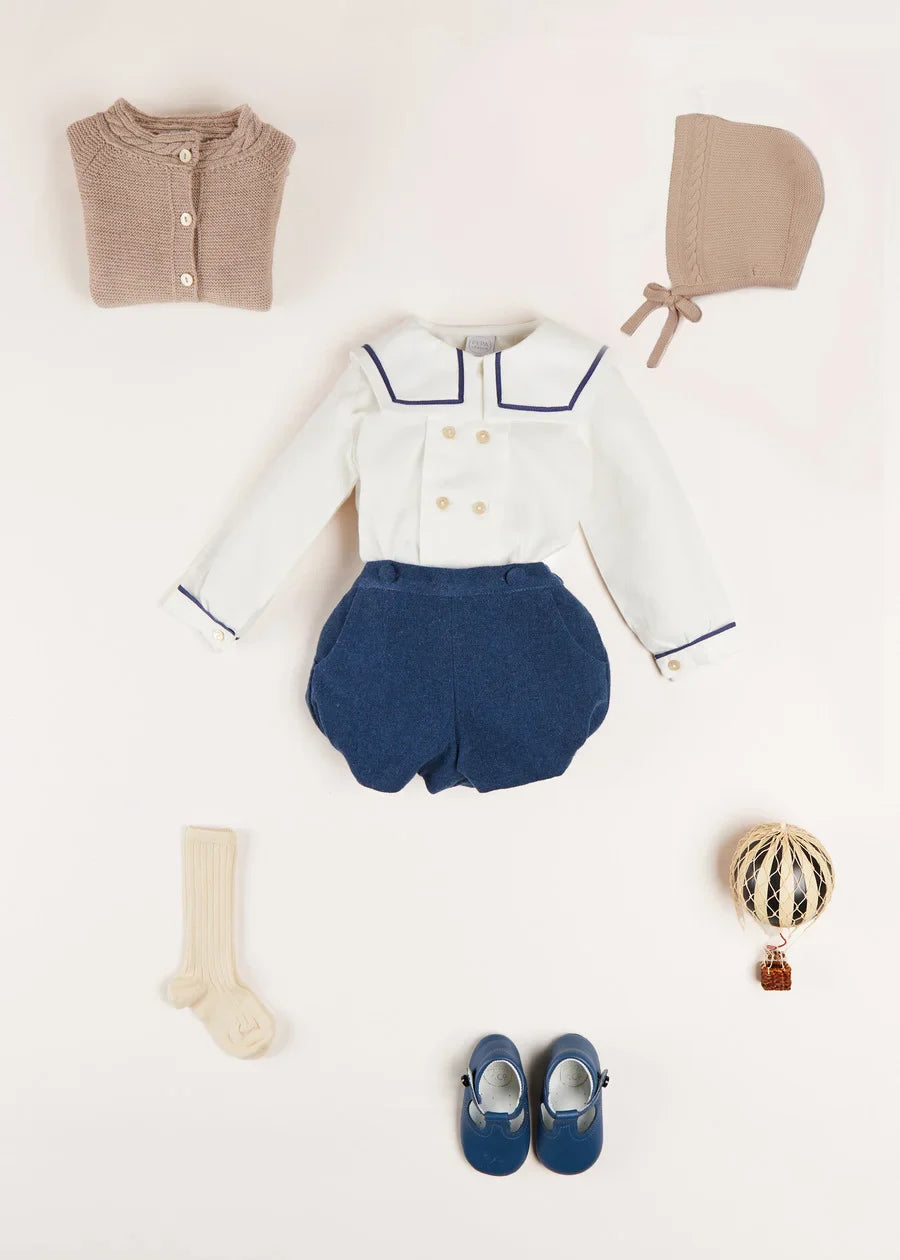 Blue Mariner Set for Baby Boys - Nautical Outfit for Newborns & Toddlers - Perfect for Photos, Parties & Everyday Wear