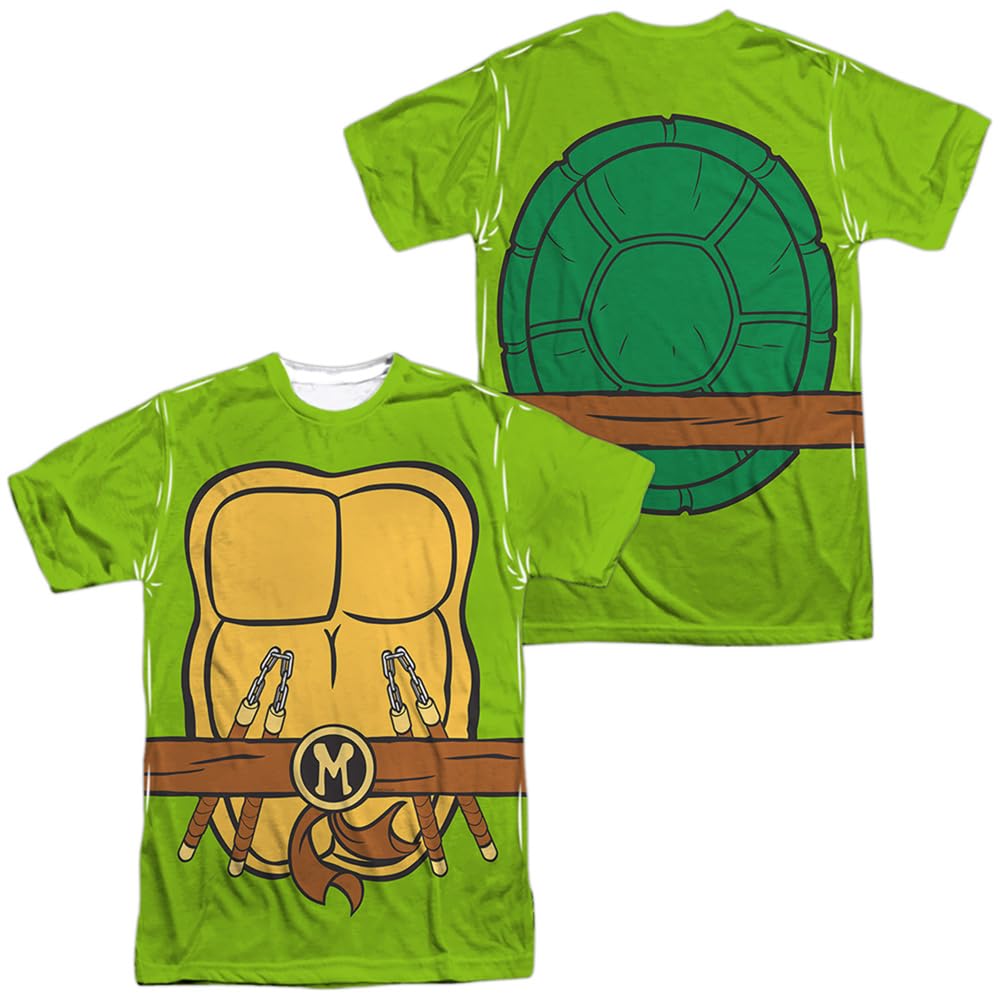 TMNT Teenage Mutant Ninja Turtles Unisex Adult Halloween Costume T-Shirt - Front & Back Graphic - Perfect for Cosplay, Comic Con & Halloween Parties