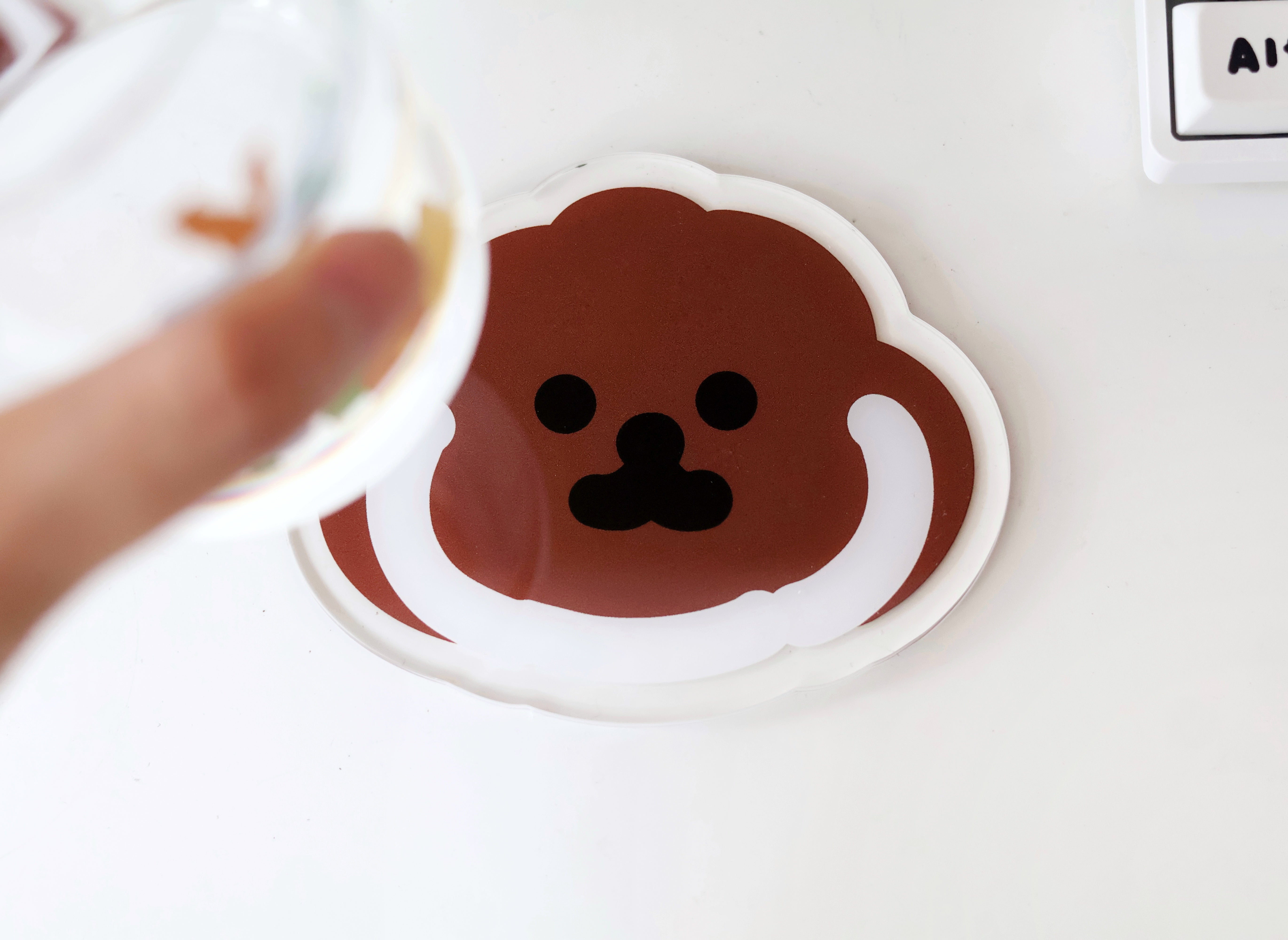 Non-Slip Rice Cake Puppy Coaster Set - Cute Dog Design for Coffee & Tea Cups - Perfect for Home, Office, and Gifts
