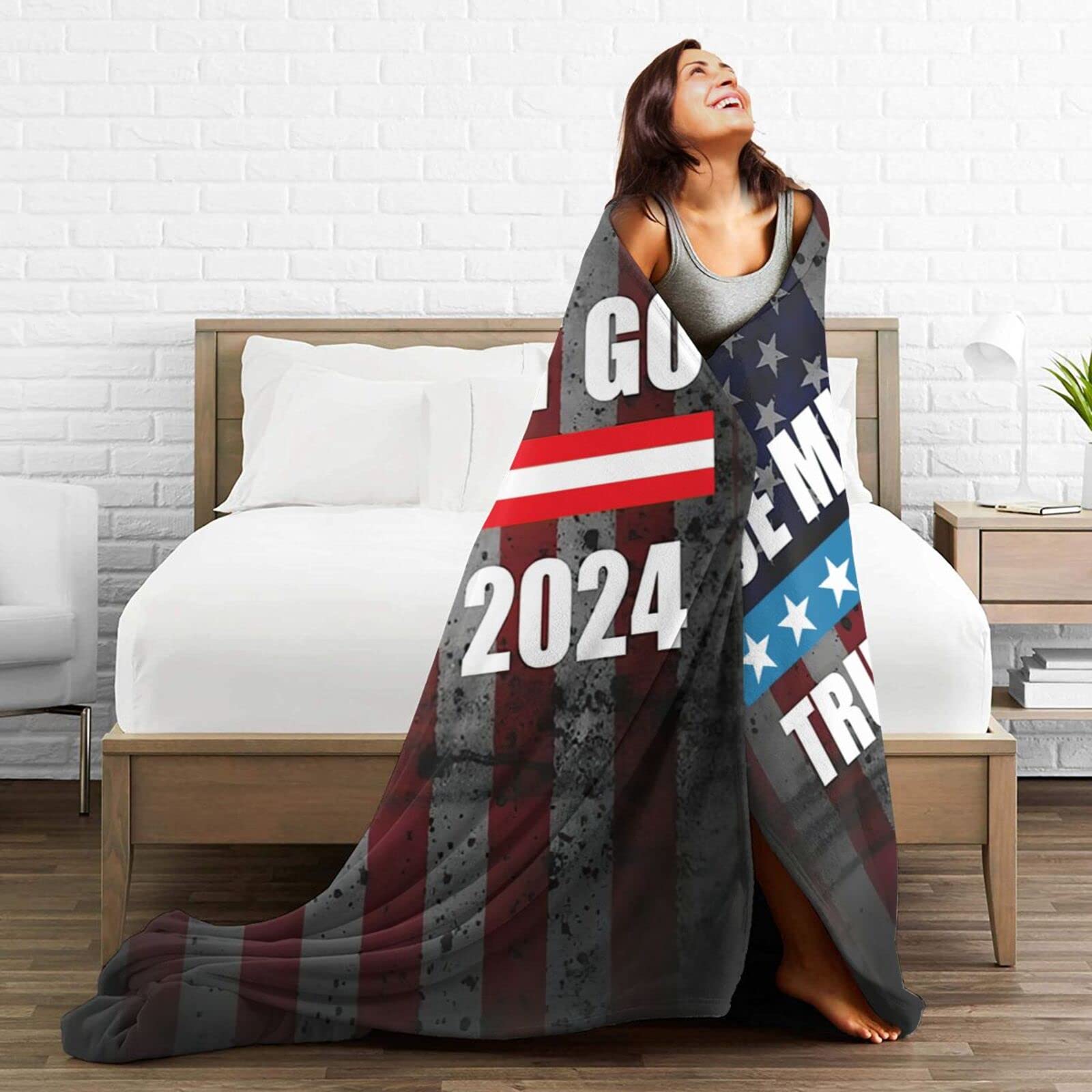 Joe Must Go Trump 2024 Blankets - Soft Lightweight Throw Blanket for Bed, Couch & Living Room - Cozy Fleece Blanket for Movies, Camping & Gifts