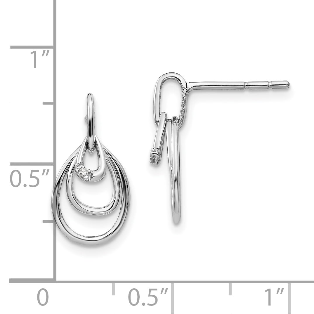 925 Sterling Silver Teardrop Diamond Stud Drop Dangle Earrings for Women - Elegant Party Wedding Jewelry Gift