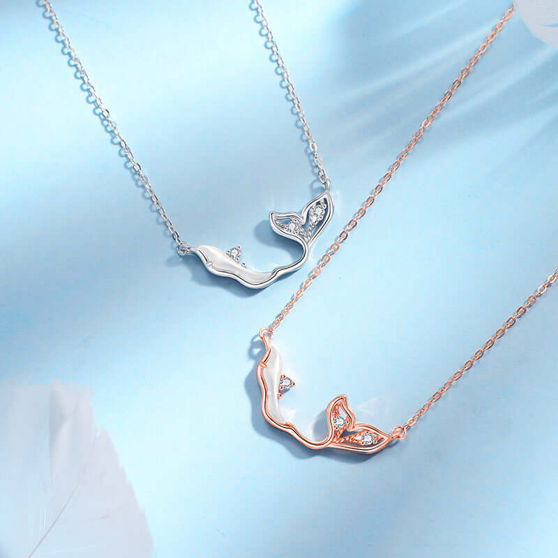 Love Dolphin Pendant Necklace - Sterling Silver Ocean Jewelry Gift for Women | Perfect for Beach Vacations, Birthday Presents & Marine Life Lovers