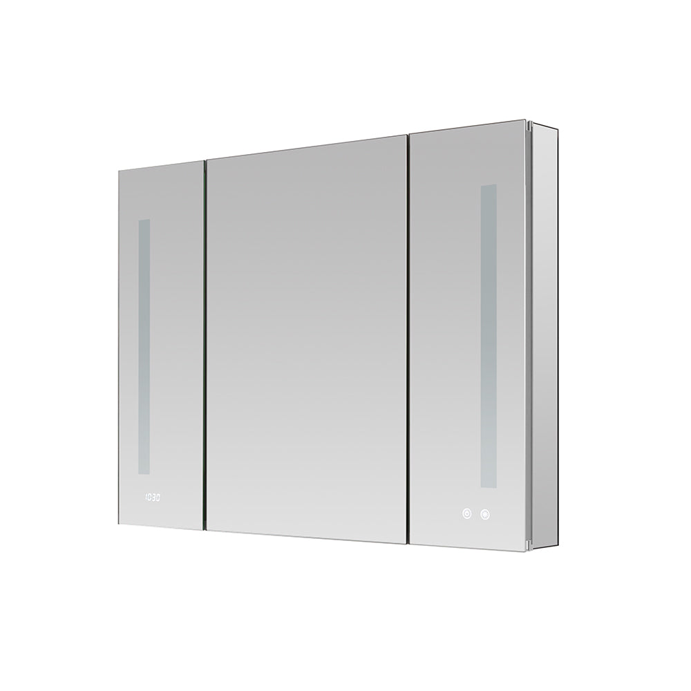 Aquadom Signature Royale 40x30 Inch LED Lighted Triple Door Bathroom Medicine Cabinet - Perfect for Modern Home, Spa & Hotel Vanity Organization