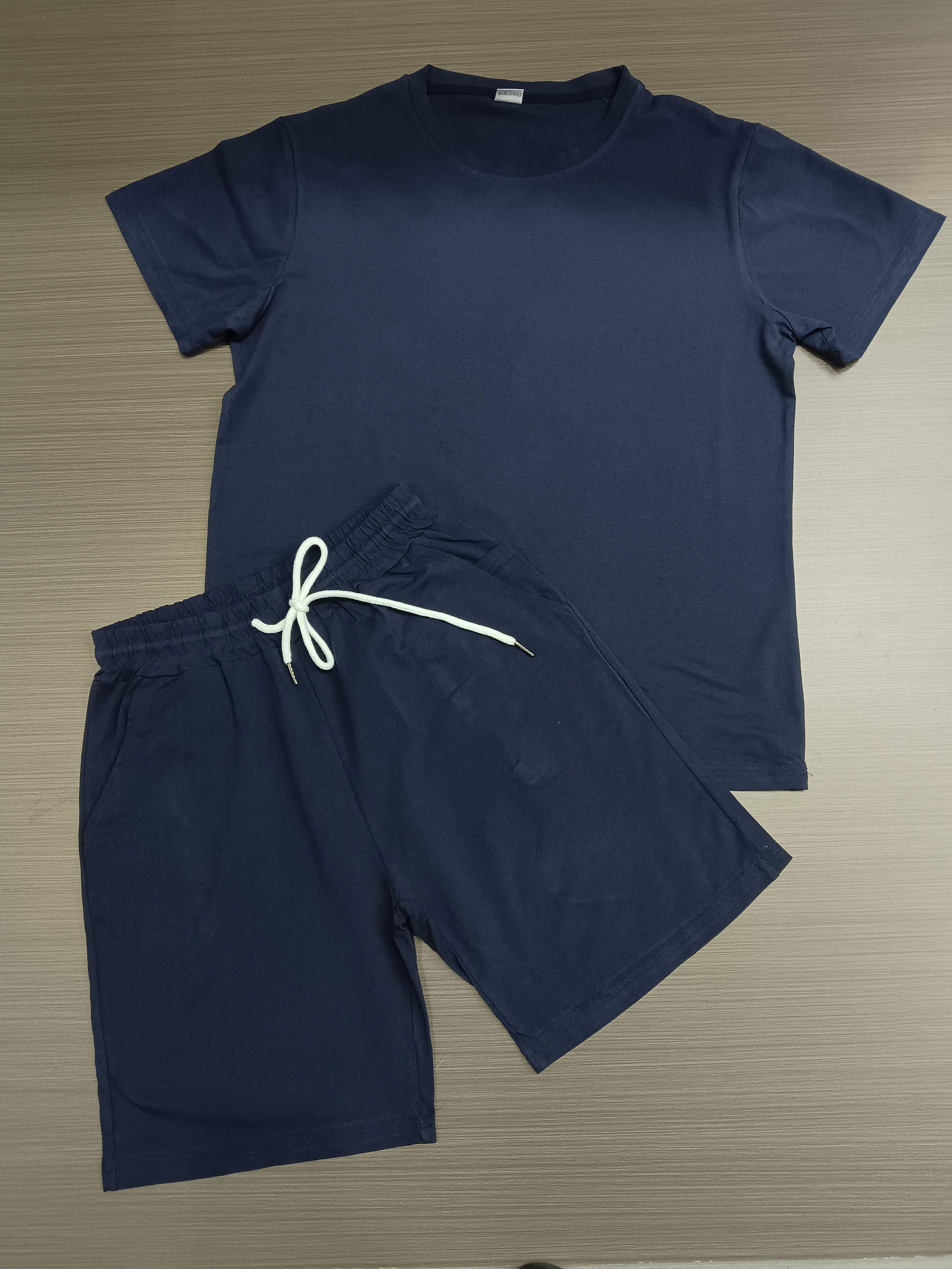 Men's Casual Short Sleeve T-Shirt & Athletic Shorts Set - Comfortable Cotton Summer Outfit (XN4177) | Perfect for Gym, Running, Beach & Lounge Wear