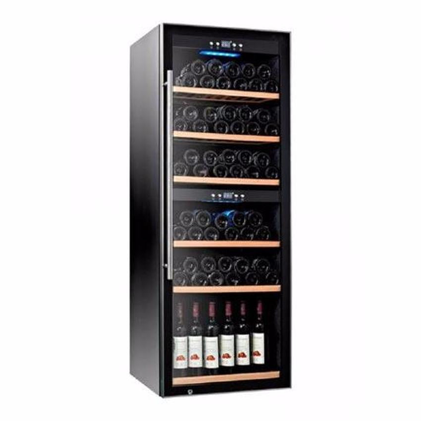 Dual Zone Wine Cooler Refrigerator - 113 Bottle Capacity, SW126 Model - Perfect for Home Bars, Restaurants, and Wine Cellars