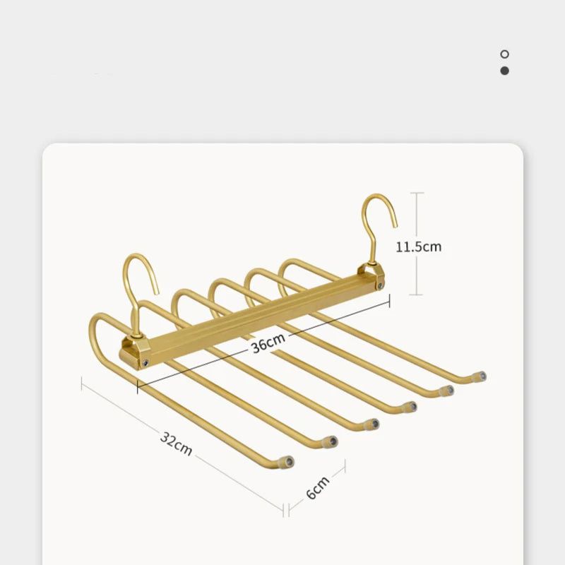 6-in-1 Folding 360° Rotatable Aluminum Alloy Pants Hangers - Space Saving Closet Organizer for Trousers, Skirts & Jeans | Perfect for Small Closets, Dorm Rooms & Travel