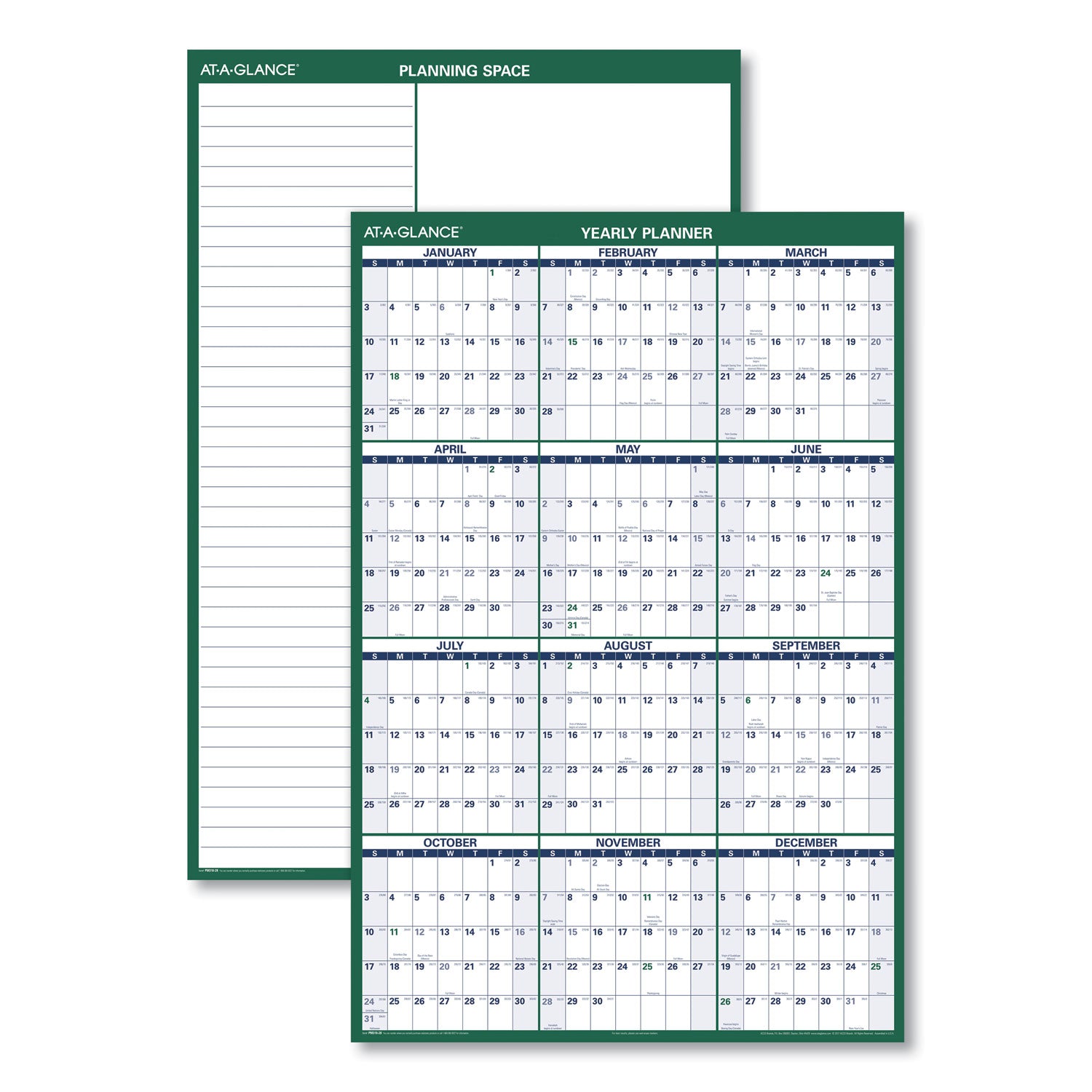 AT A GLANCE® 2025 Vertical Erasable Wall Calendar Planner - 32