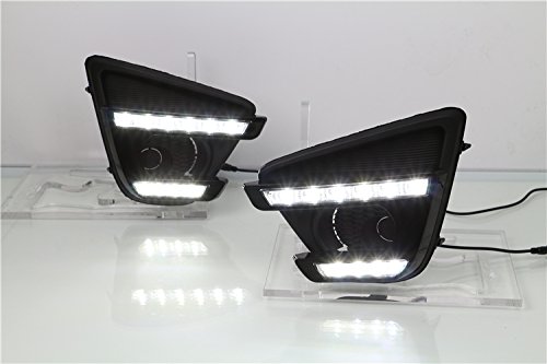 Bright White LED Daytime Running Lights (DRL) & Fog Light Covers for Mazda CX-5 (2013-2016 Models) - Enhance Visibility & Style for Safe Day/Night Driving