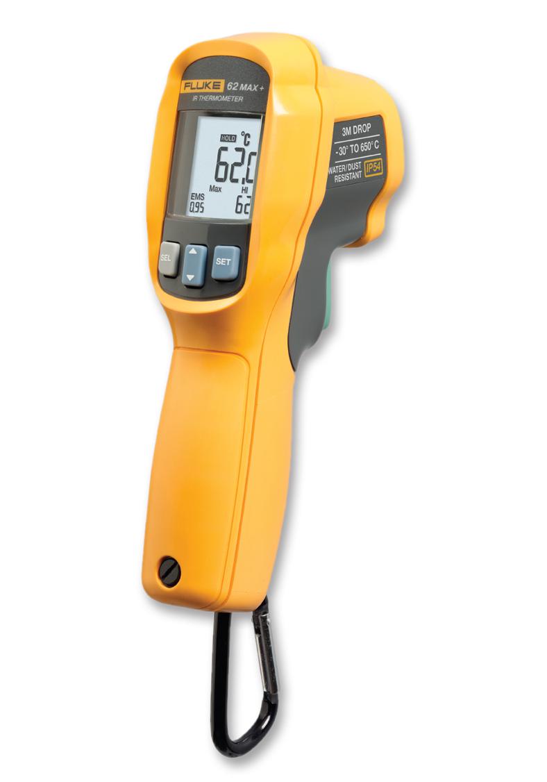 Fluke 62 MAX+ Handheld Infrared Laser Thermometer - Non-Contact Temperature Gun for Cooking, HVAC, Automotive & Industrial Use (-22°F to 1202°F)