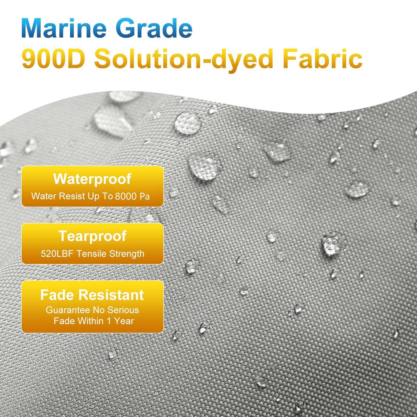 **Nukugula Ture 900D Heavy Duty Waterproof Boat Cover 14-16ft – 100% Solution-Dyed, Trailerable Bass Boat Cover for V-Hull, Tri-Hull & Runabout Fishing Boats – Includes Motor Cover – Perfect for Outdoor Storage & Travel Protection**