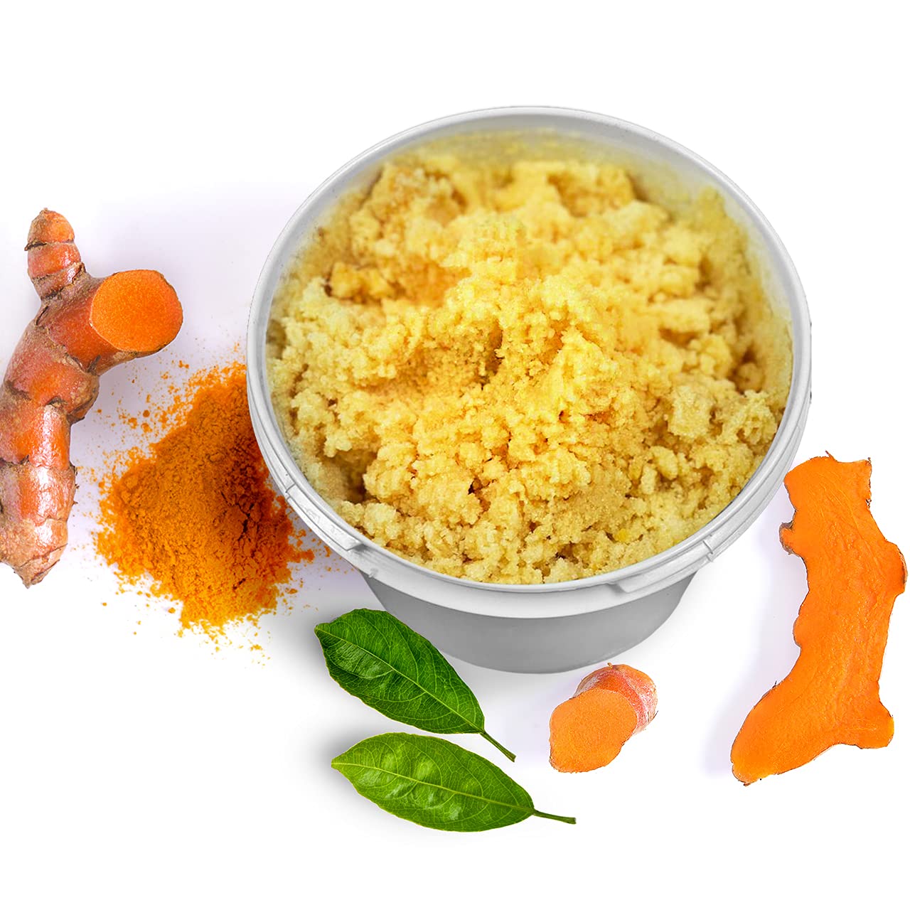 Exfoliating Turmeric Scrub with Rose Absolute - 128oz Large Size - Natural Face & Body Scrub for Glowing Skin - Perfect for Spa Day & Self-Care Routine