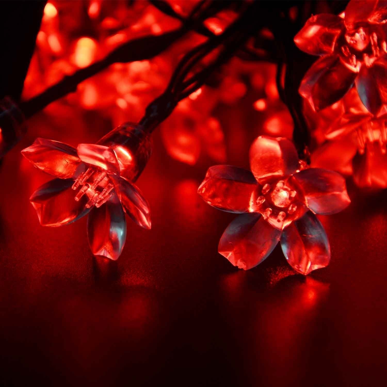 Solar Powered Fairy Blossom Flower Lights - Outdoor Garden Decor with 8 Lighting Modes for Patio, Yard, and Landscape Decoration