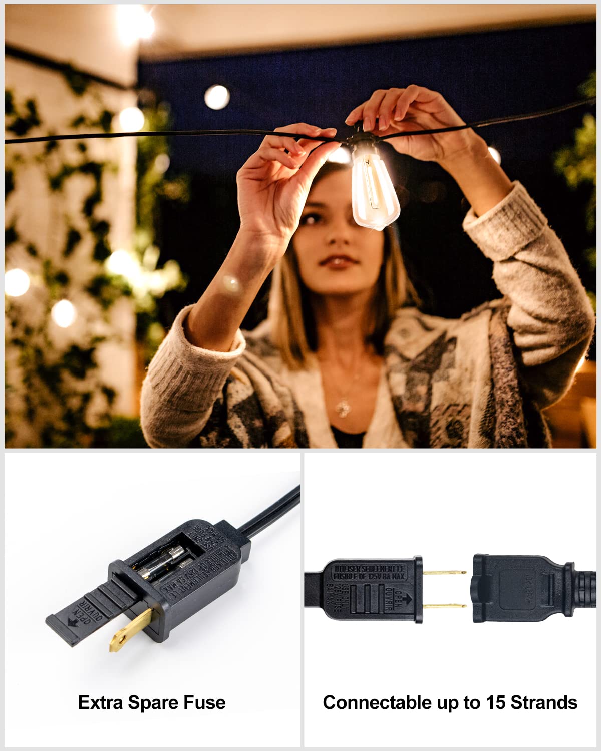 Lightdot 100FT Outdoor LED String Lights - Shatterproof ST38 Bulbs, 2200K Warm White Dimmable, Waterproof Hanging Lights for Porch, Party, Garden, Backyard, Balcony | ETL Certified | Perfect for Wedding Decor, Patio Lighting & Outdoor Dining Ambiance