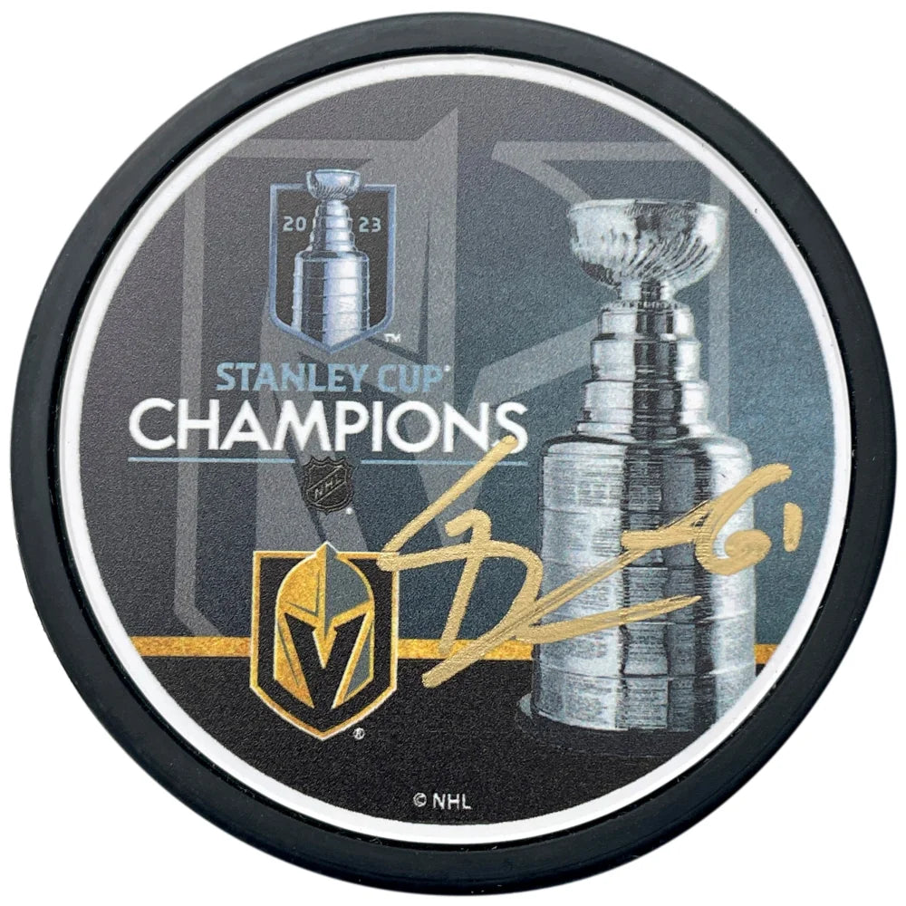 Authentic Mark Stone Autographed Vegas Golden Knights Stanley Cup Hockey Puck with COA & IGM - Perfect for NHL Collectors, Sports Memorabilia Fans & Hockey Enthusiasts