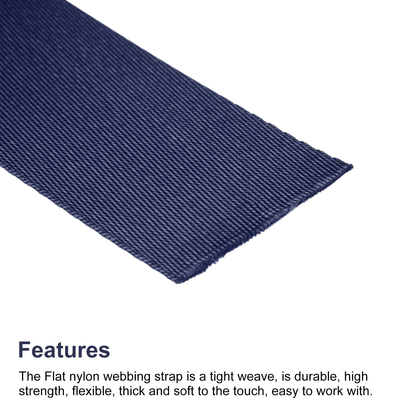 Heavy Duty 1.5 Inch Nylon Webbing Strap - 10 Yards Dark Blue for Backpacks, Luggage, Cargo Straps & DIY Projects | Durable Outdoor Gear & Travel Accessories