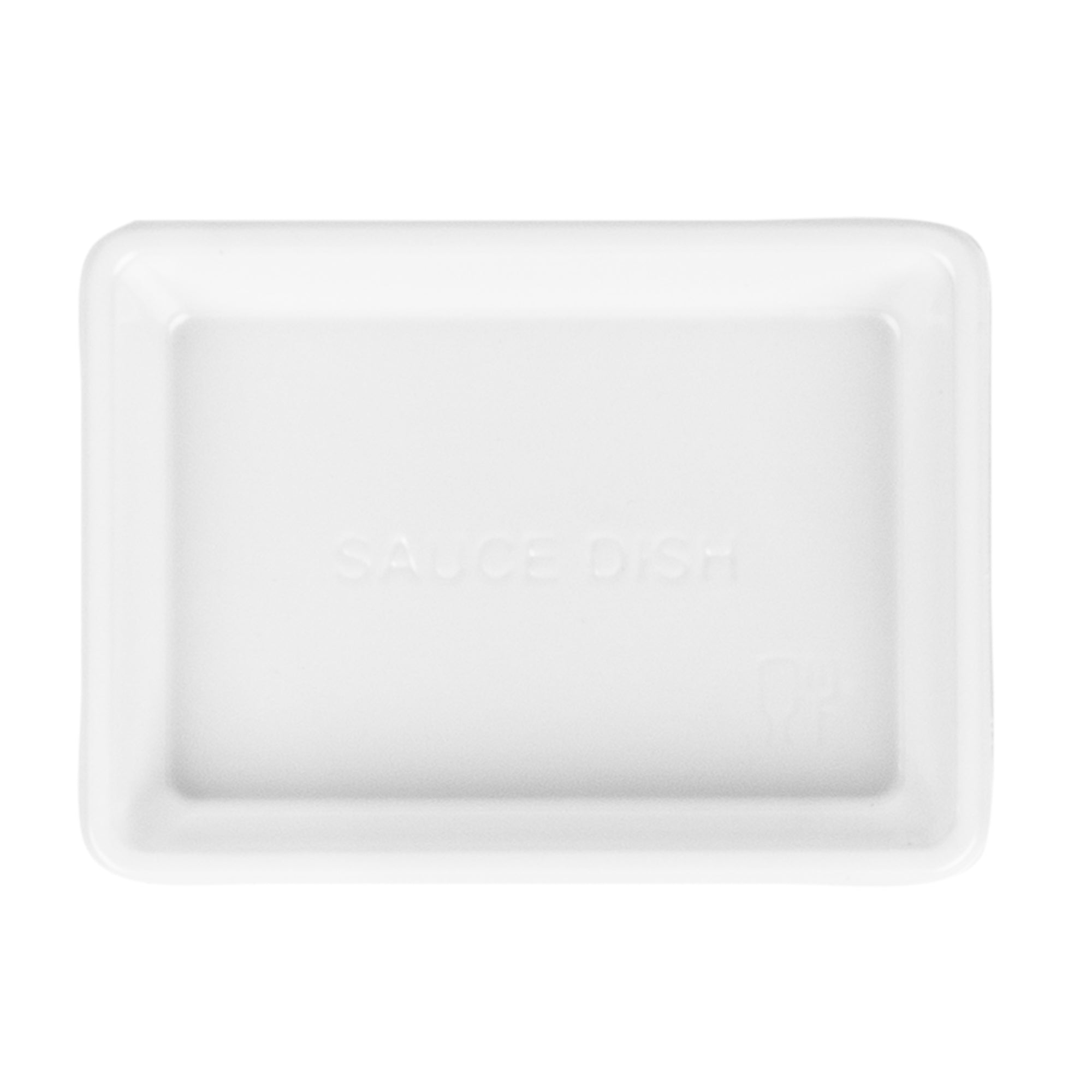 1 oz Rectangle White Plastic Sauce Dish - 100 Count Box (3
