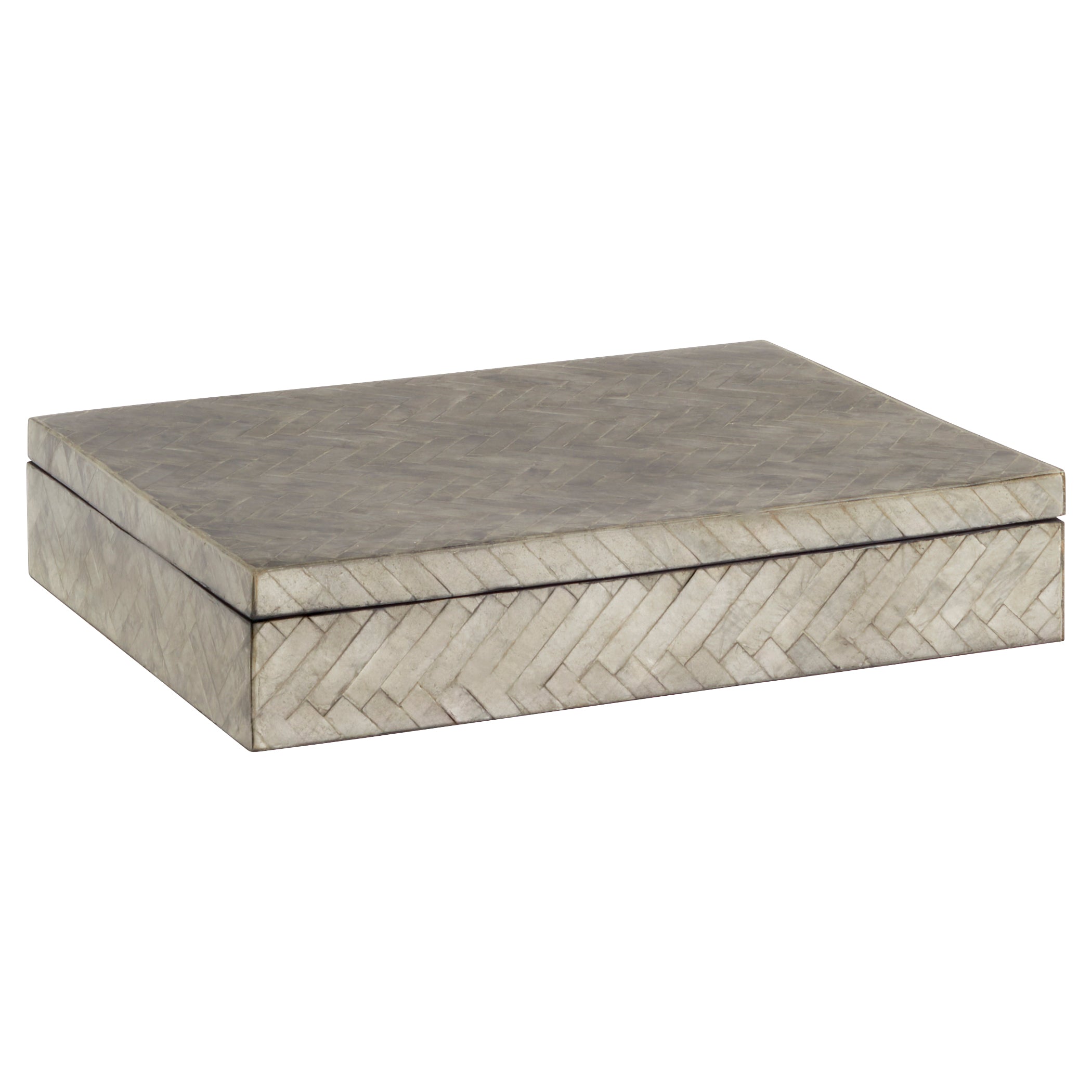 Cyan Design 11685 Triton Rectangle Decorative Storage Box - Smoke Gray, Large Size for Home Organization & Gift Wrapping