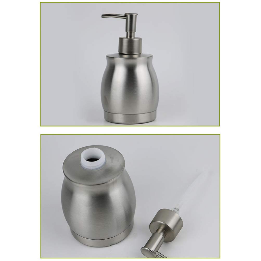 TOPBATHY Stainless Steel Pump Dispenser Bottle - Leakproof Shampoo, Lotion & Liquid Soap Dispenser for Bathroom, Kitchen & Travel - Elegant & Durable Design