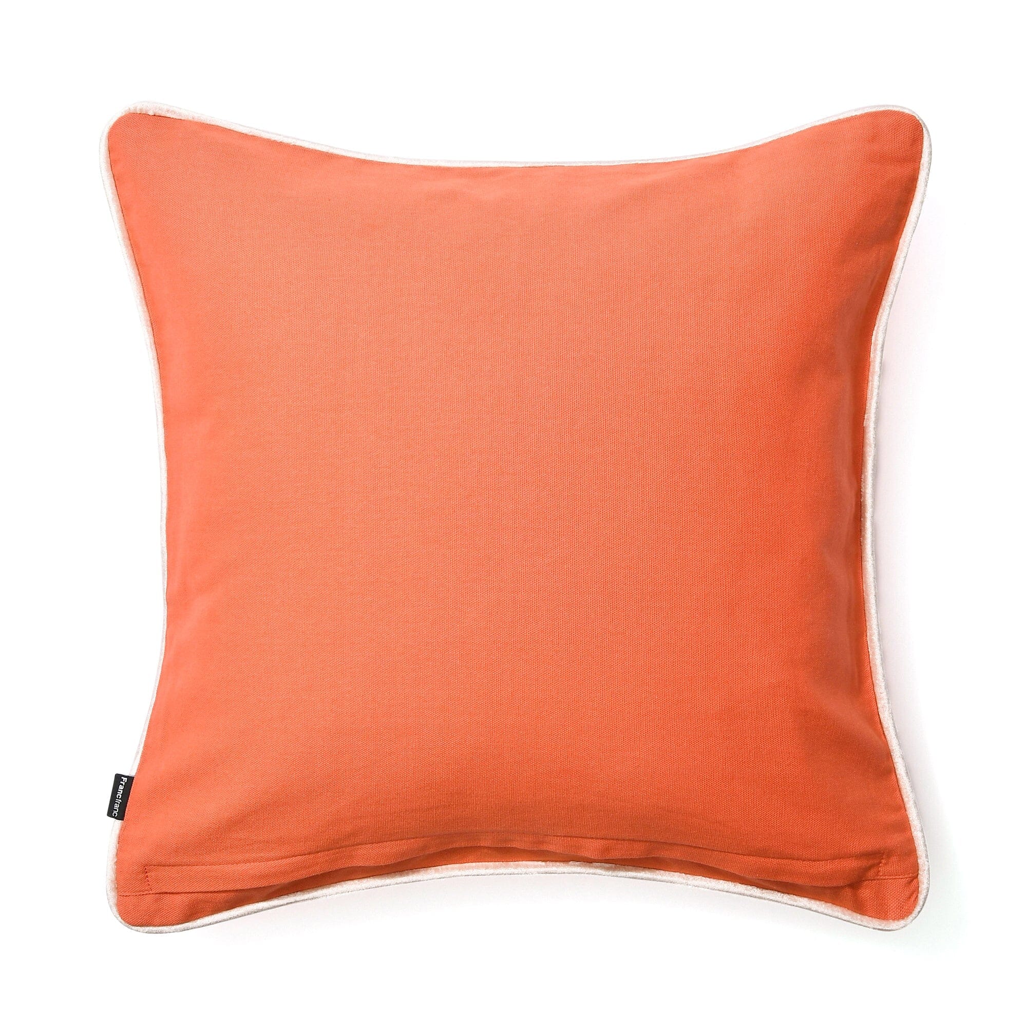 EMB Floral Cushion Cover 18x18 Inches Orange - Decorative Throw Pillow Case for Sofa, Bedroom, Living Room & Outdoor Decor
