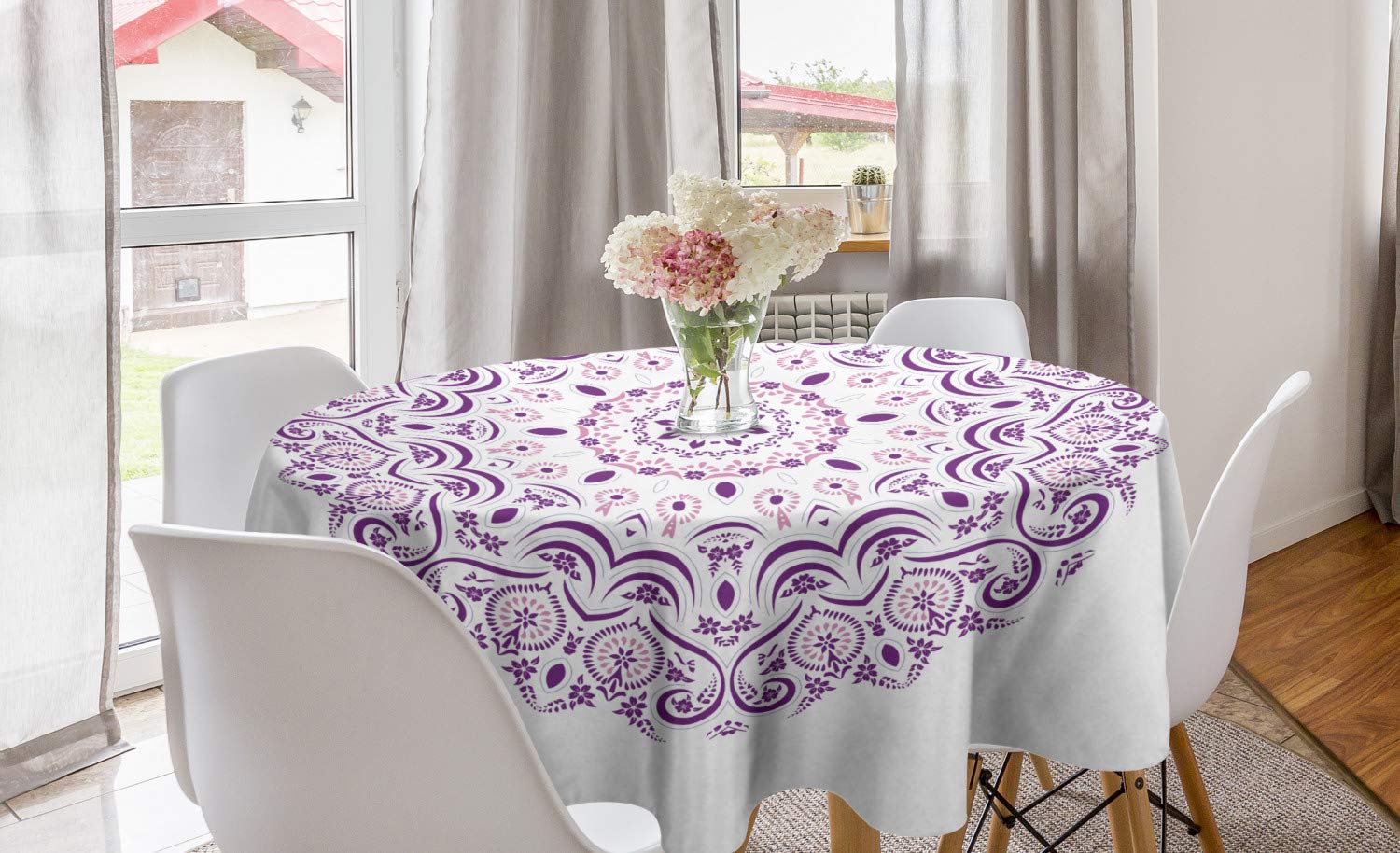 Lunarable Mandala Round Tablecloth 60