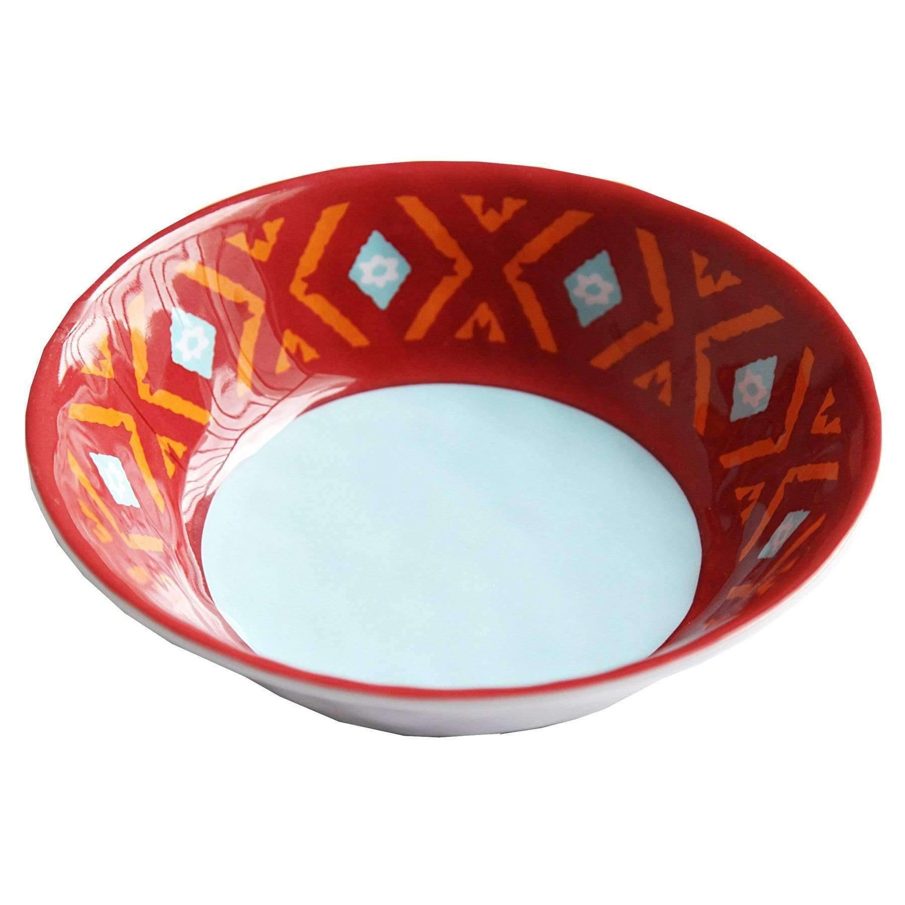 Premium Southwest Design Melamine Dinnerware Set - 14-Piece Durable & Lightweight Plates & Bowls for Outdoor Dining, Picnics, Camping & RV Trips