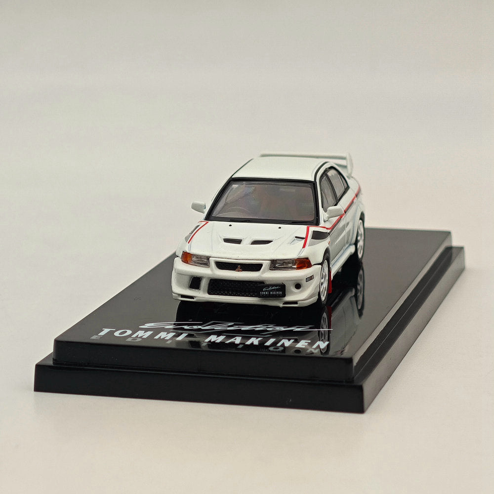 1/64 Scale Mitsubishi Lancer GSR Evolution VI Diecast Model Car - White HJ642033CW | Collectible Hobby Japan Miniature for Car Enthusiasts & Display Showcase