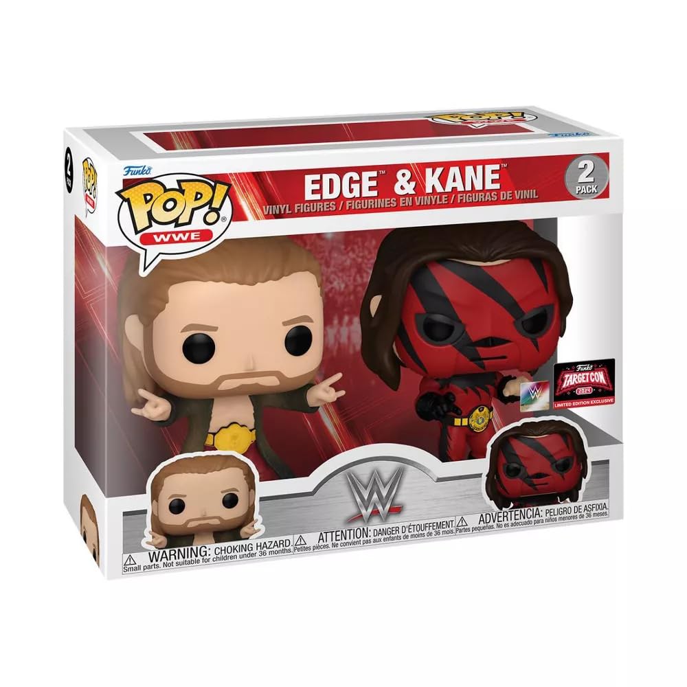 Funko Pop! WWE Edge and Kane 2-Pack - Exclusive Collectible Action Figures | Perfect for WWE Fans, Gift for Wrestling Enthusiasts, and Home & Office Display
