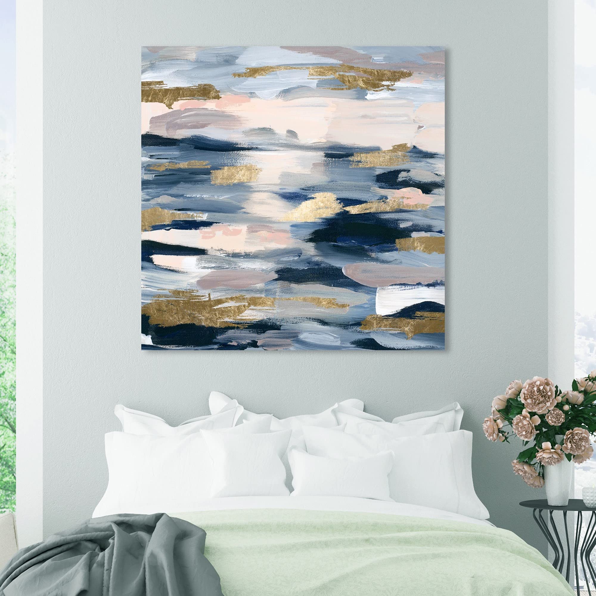 Oliver Gal Abstract Wall Art Canvas Prints 'Smoke on The Water' Painting - Modern Home Decor for Living Room, Bedroom & Office