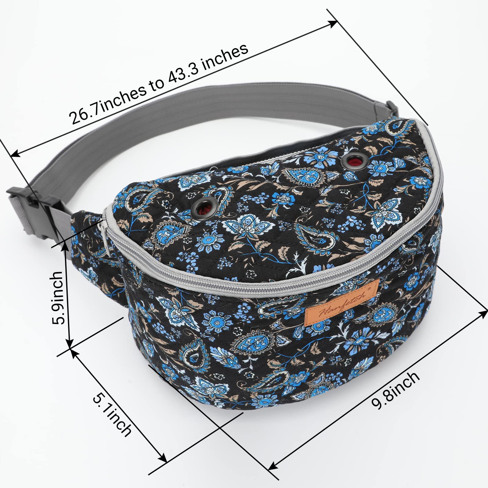 Yarn Crossbody Waist Bag - Small Yarn Storage Organizer for Crochet Hooks & Accessories - Paisley Design - Perfect for Knitting, Crocheting & Crafting On-The-Go