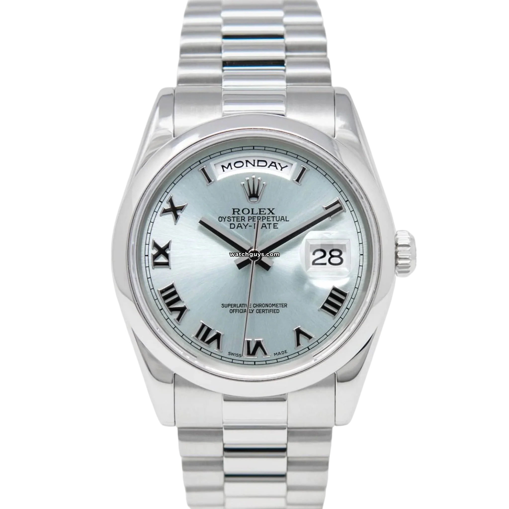 Authentic Rolex Day-Date 118206 Platinum Men's Watch - Luxury Dress Watch for Business & Formal Occasions