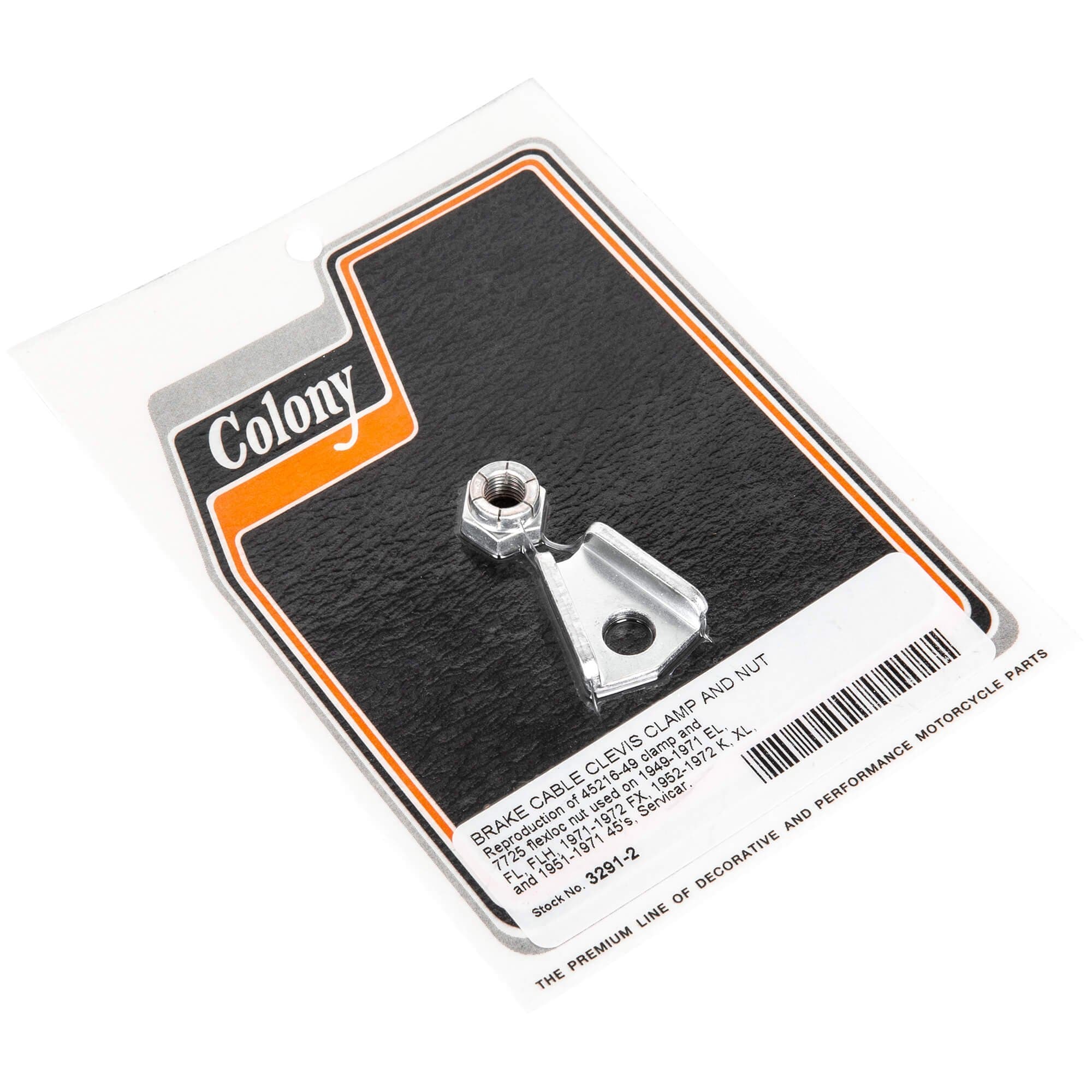 Vintage 1949-1972 Harley Davidson Brake Cable Clevis Clamp & Nut Kit - Compatible with EL/FL/FLH, FX, K/XL, 45's & Servicar Models - Motorcycle Restoration & Maintenance Parts for Classic Bike Enthusiasts