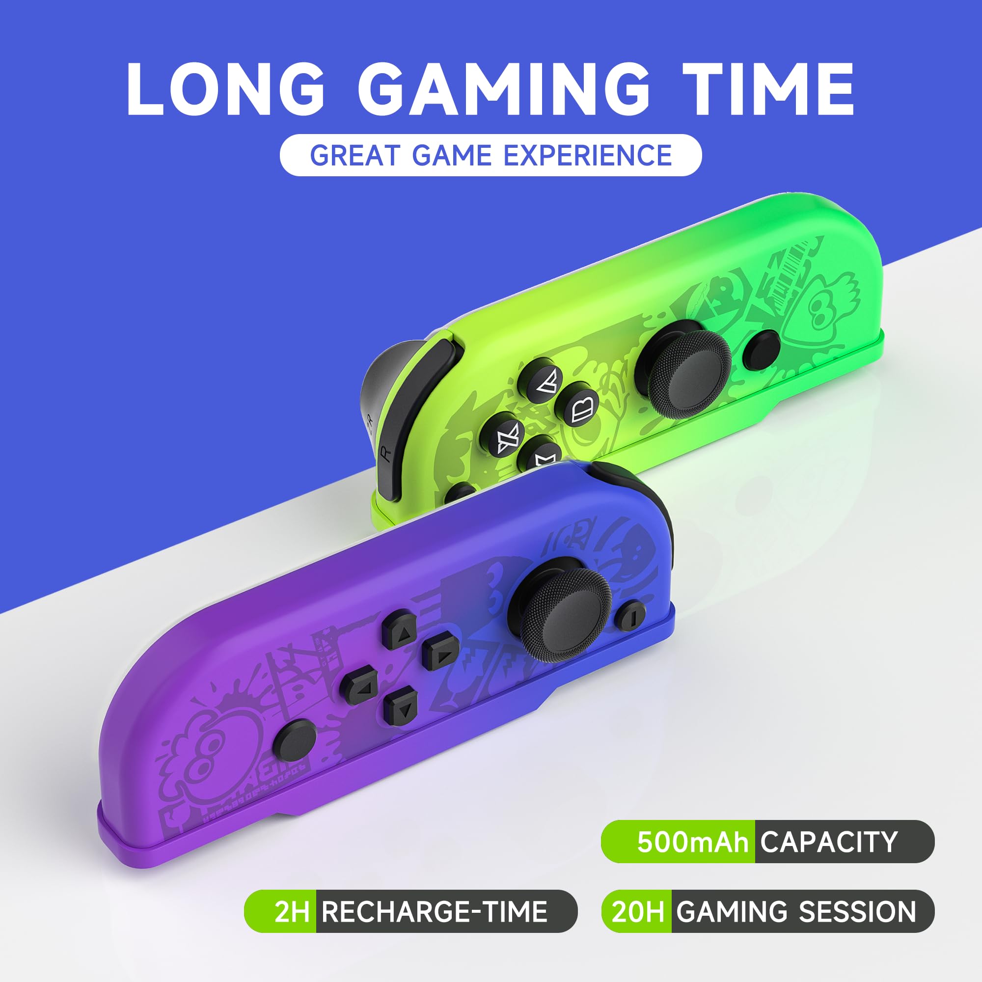 Wireless Joypad Controller for Nintendo Switch - Compatible Left & Right Remote with Dual Vibration, Wake-up & Screenshot Function | Perfect for Gaming, Multiplayer Sessions & Family Entertainment