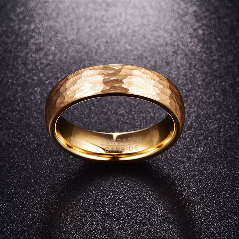6mm Tungsten Carbide Wedding Rings for Men & Women - 2.3mm Thick Durable Gold Band - Perfect Father's Day Gift, Anniversary Jewelry for Couples - Ideal for Everyday Wear, Special Occasions & Romantic Proposals