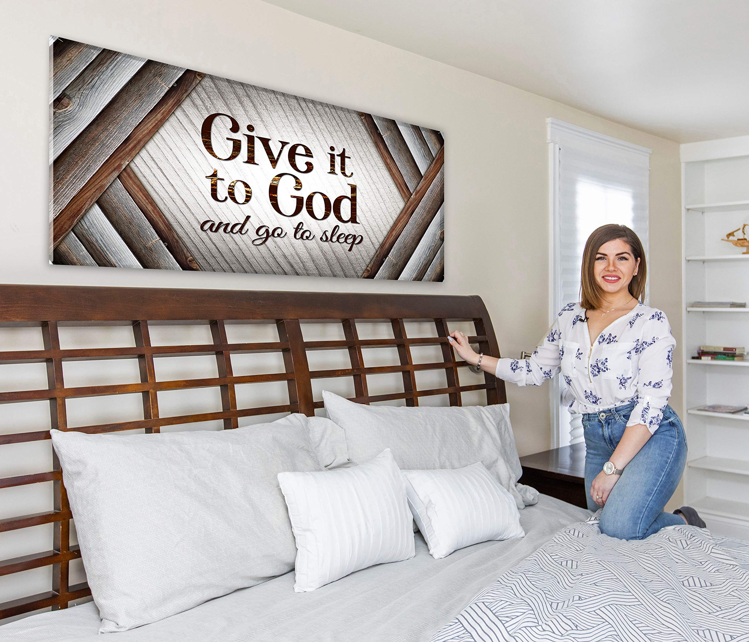 Christian Wall Art - Give it to God Sign for Bedroom & Farmhouse Decor