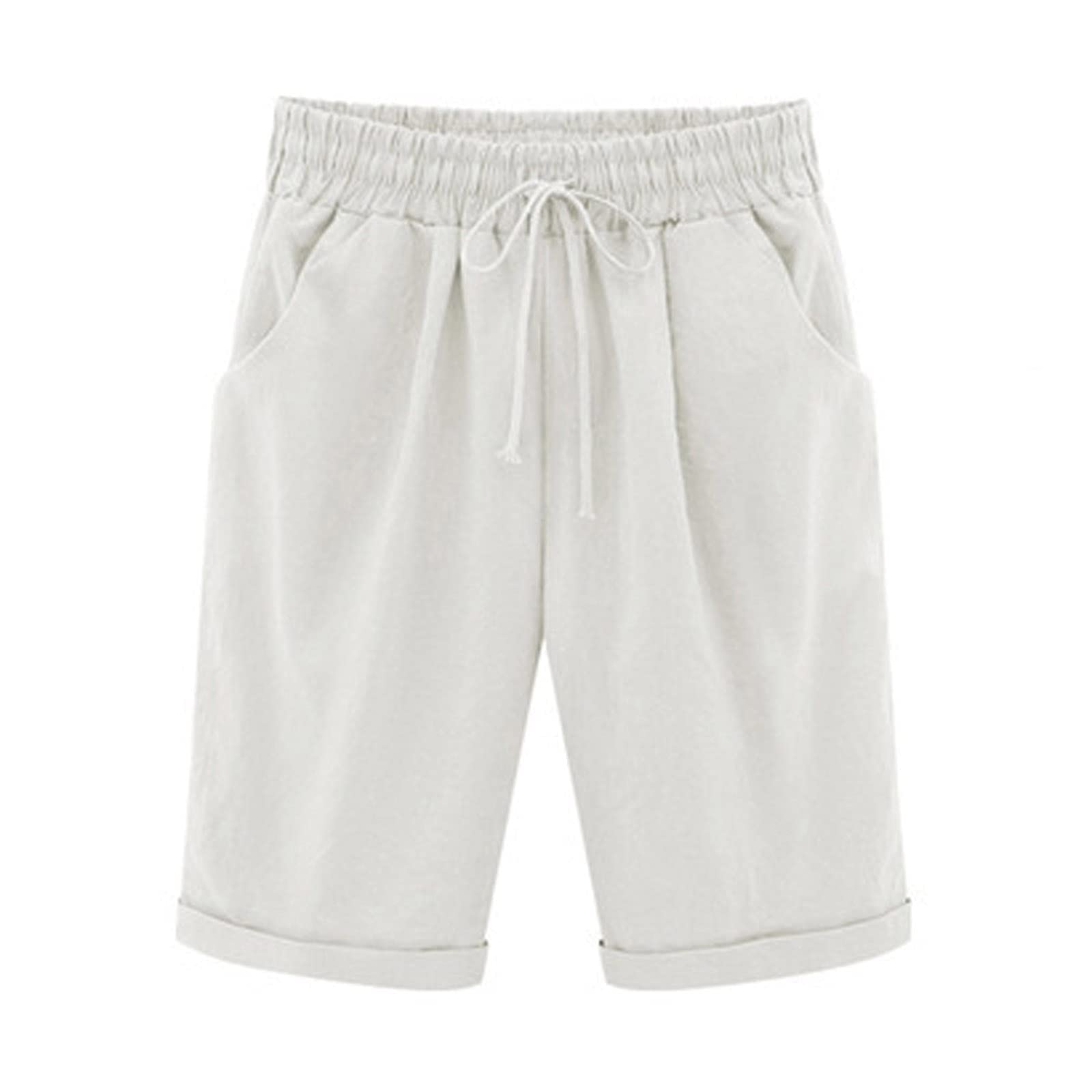 Women's Bermuda Shorts - Plus Size Knee-Length Casual Beachwear for Summer Outings