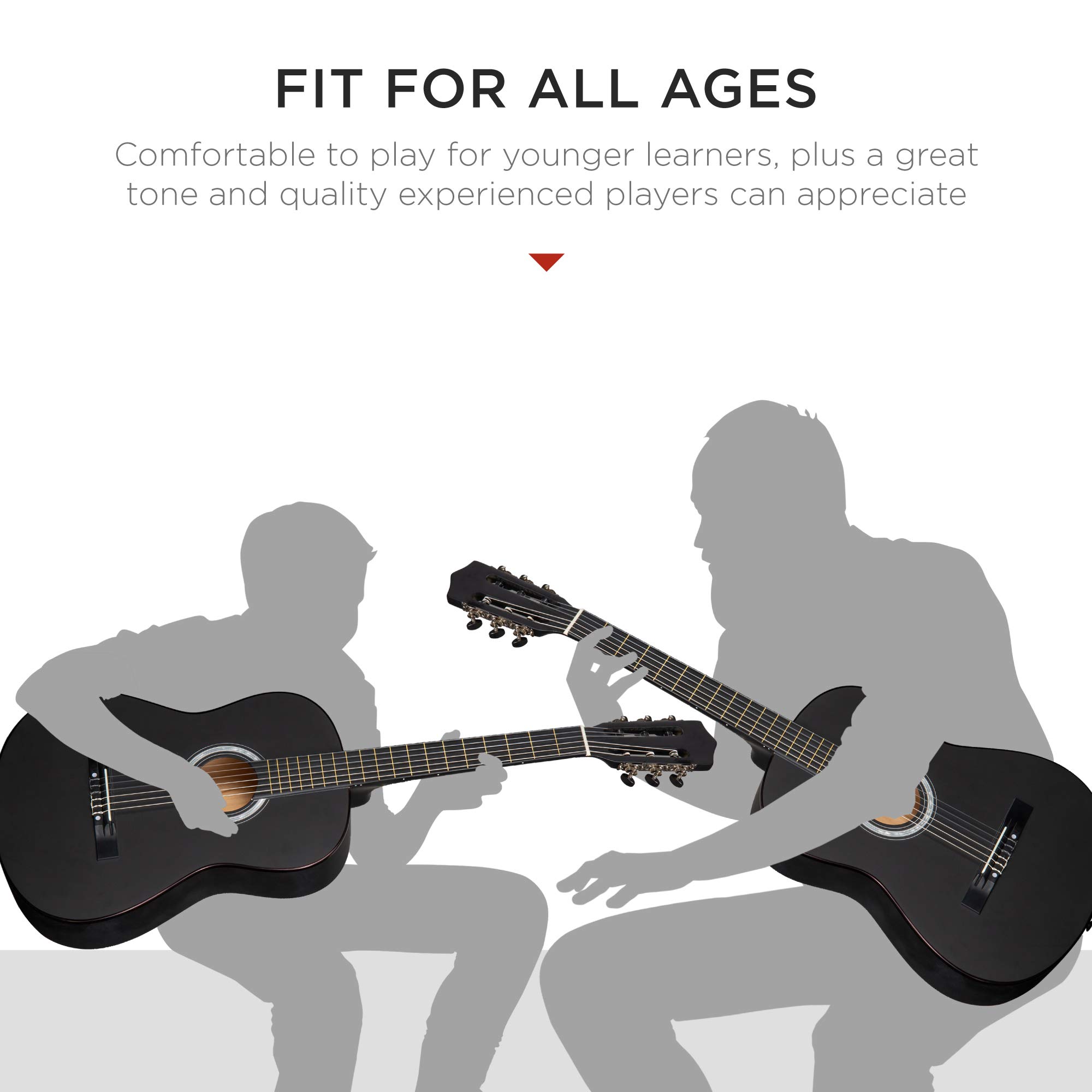 Best Choice Products 38-Inch Beginner Acoustic Guitar Starter Kit with Gig Bag, 6 Picks, Nylon Strings & Strap (Black) - Perfect for Learning, Practice & Travel
