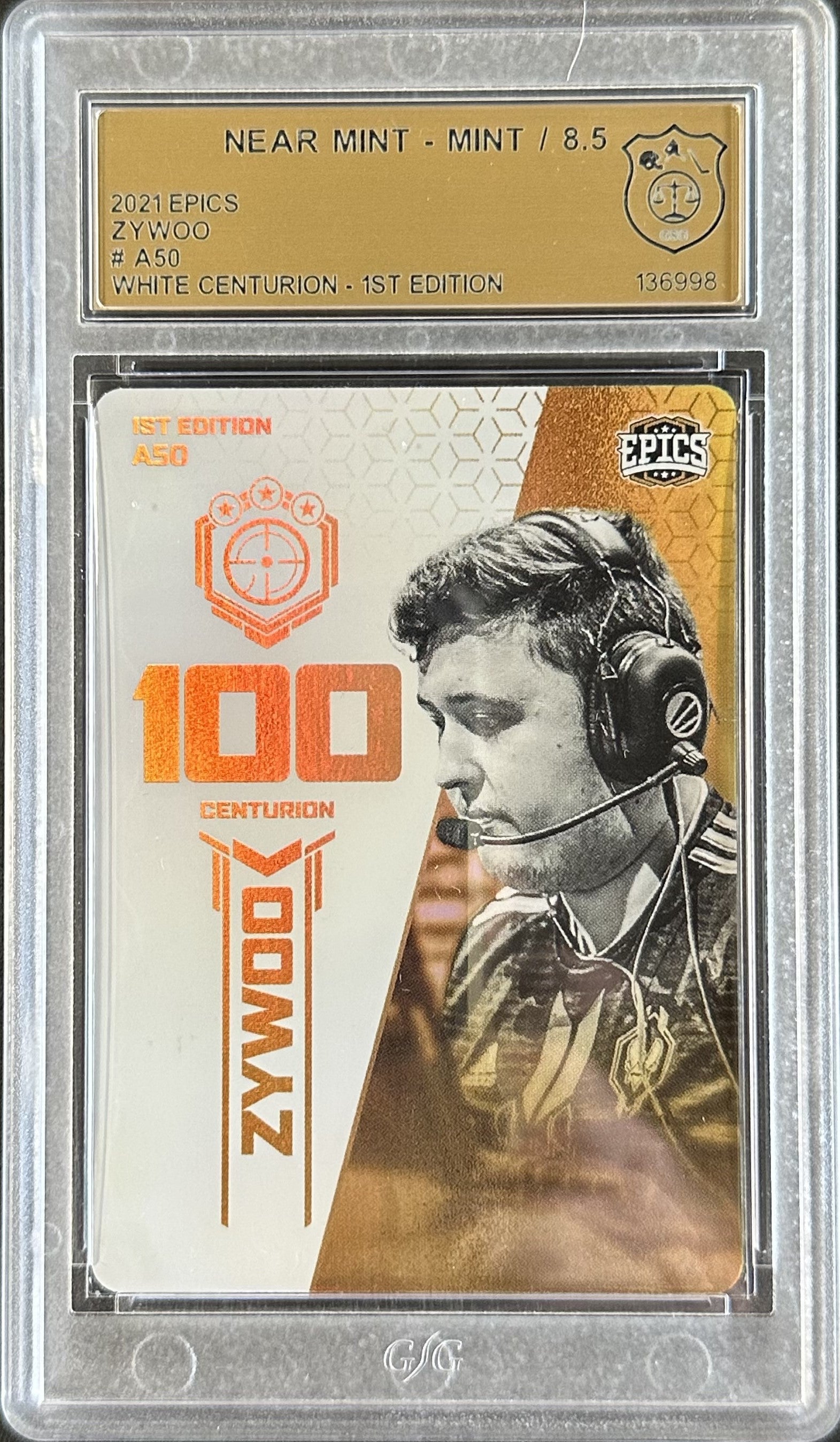 GSG 8.5 Zywoo #A50 White Centurion 1st Edition 2021 Epics Centurion Collectible Trading Card - Perfect for CS:GO Fans, Gaming Collectors & Esports Memorabilia Displays