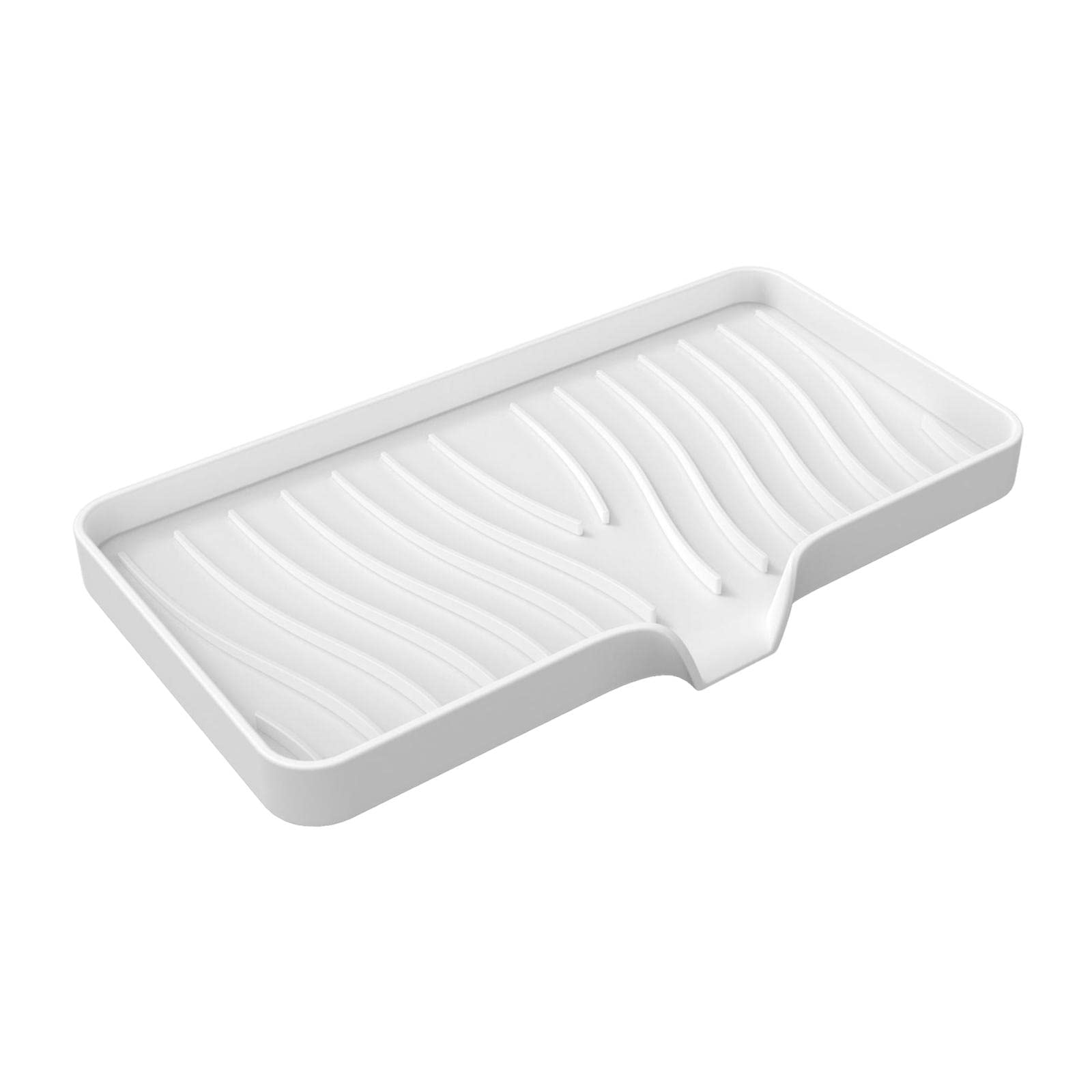 Self Draining Soap Dish with Drain Holes - Premium Soap Holder Tray for Bathroom, Kitchen Sink & Countertop - White Plastic Soap Box for Hotel, Toilet & Home Use - Perfect for Keeping Surfaces Dry & Clean