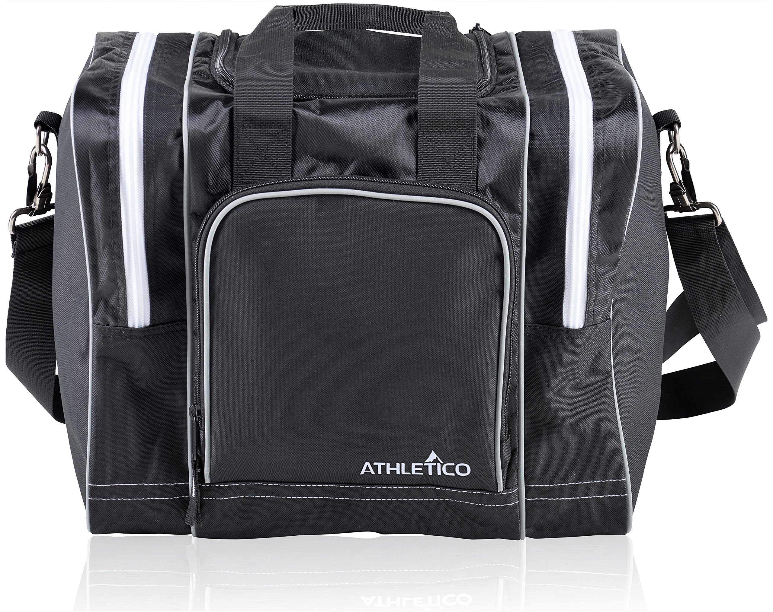 **Athletico Single Bowling Ball Tote Bag with Padded Holder - Fits Men's Size 14 Shoes & Accessories - Perfect for League Play, Practice & Tournaments**