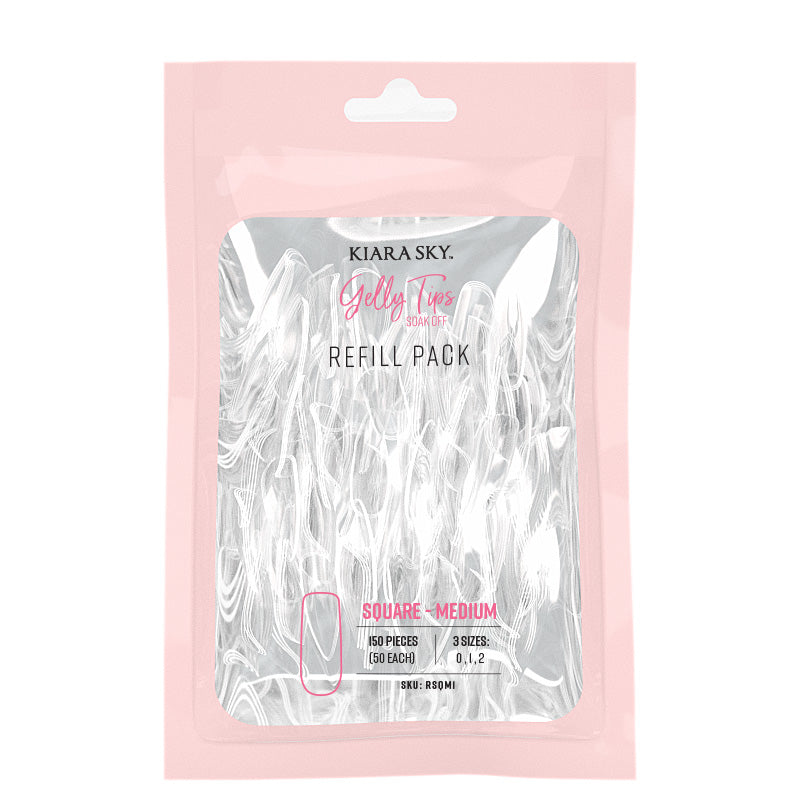 KIARASKY Gelly Tip Refill Pack - Square Medium Shape for Nail Art | Perfect for DIY Manicures & Professional Salon Use