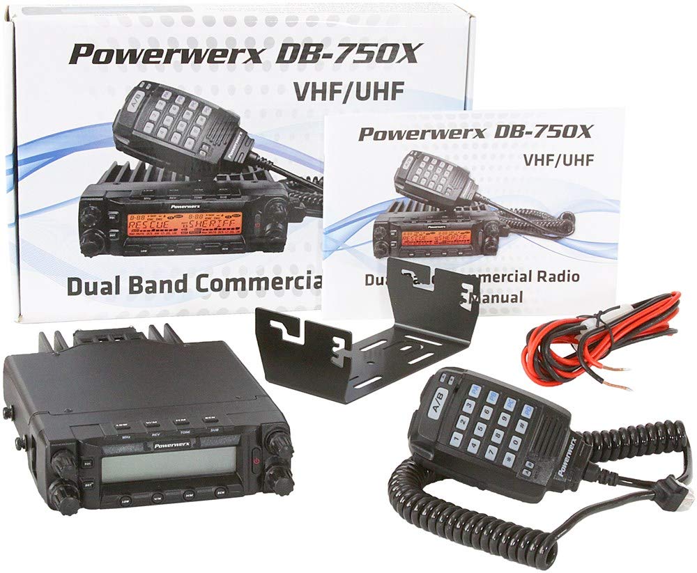 Powerwerx DB-750X Dual Band VHF/UHF 750 Channel Commercial Mobile Radio - Long Range Two-Way Communication for Trucking, Construction & Emergency Response