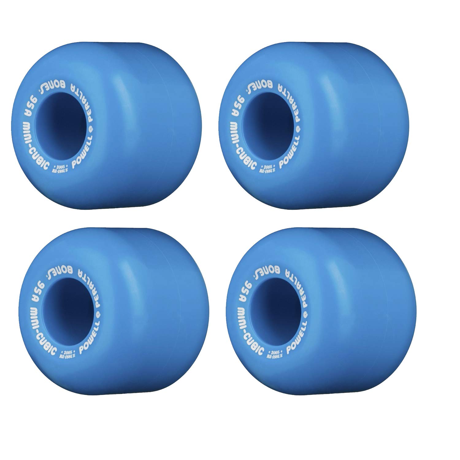INDEPENDENT 139 Skateboard Trucks with Powell Mini-Cubic Blue Wheels & Black Rails - High Performance Skateboard Parts for Street & Park Skating - Includes Reds Bearings for Smooth Ride