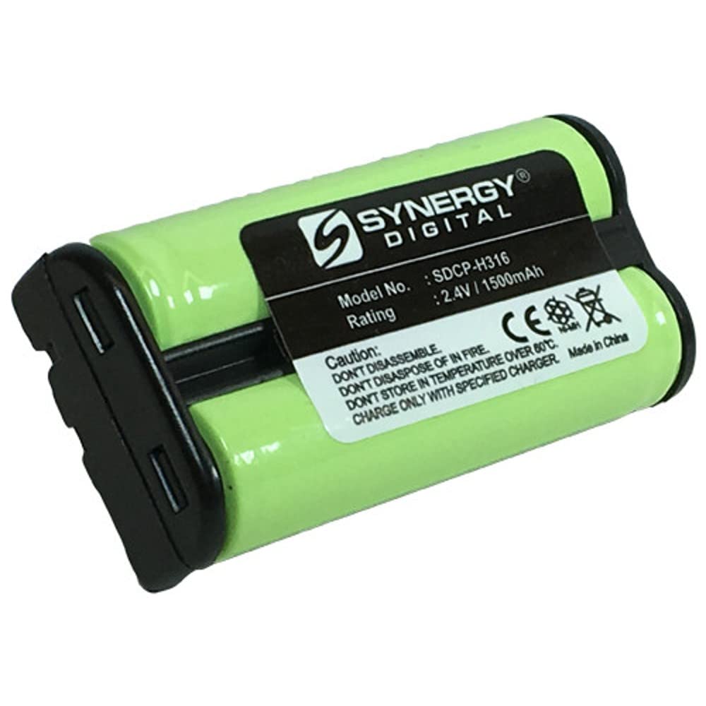 Synergy Digital Cordless Phone Replacement Batteries - 2 Pack Ni-MH 2.4V 1500mAh - Compatible with V-tech 80-5017-00-00 & 80-5216-00-00 Models - Perfect for Home/Office Cordless Phones with Long-Lasting Power
