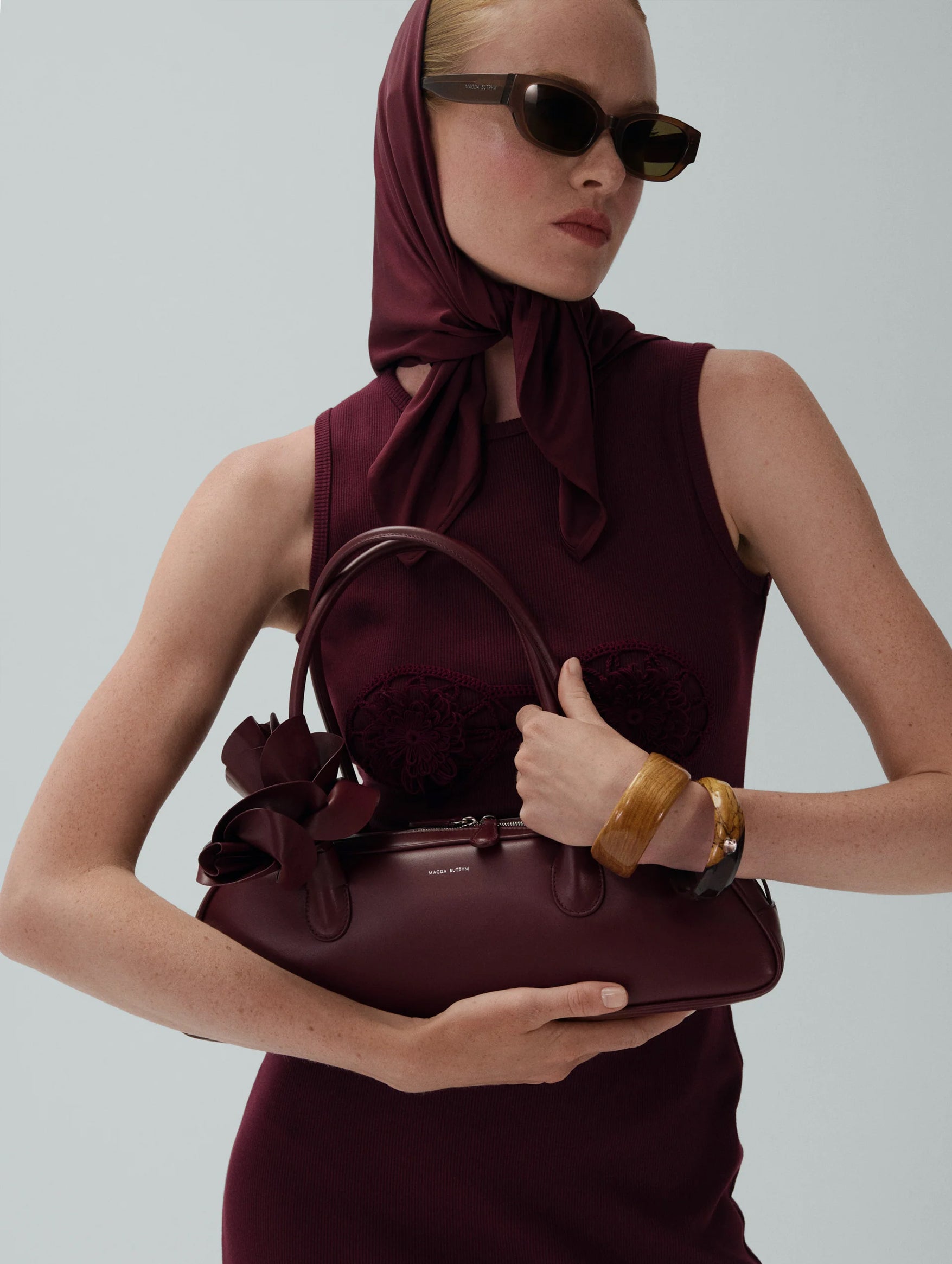 Brigitte Trapeze Bag in Burgundy Leather with Silver Hardware - Stylish Crossbody Purse for Women, Perfect for Work, Travel & Evening Events