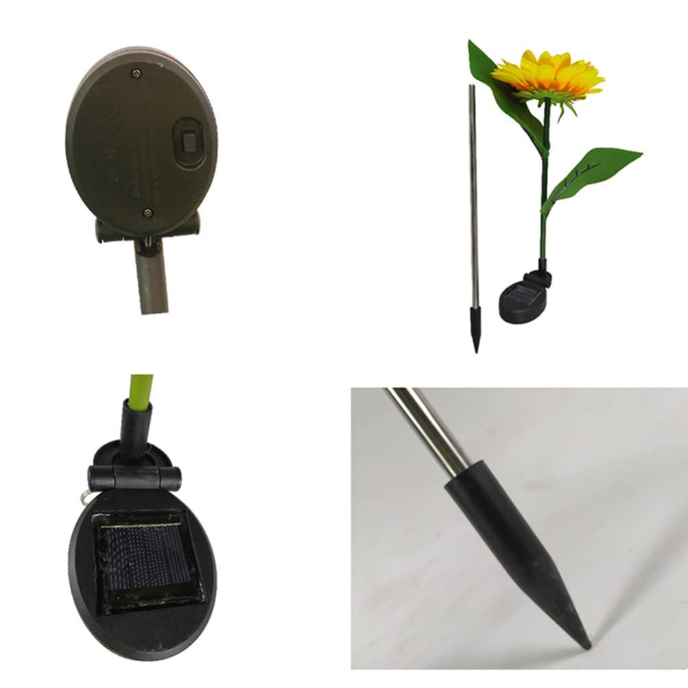 Sunflower Solar Lights 2-Pack - Waterproof Outdoor Garden Decor for Pathways & Lawns