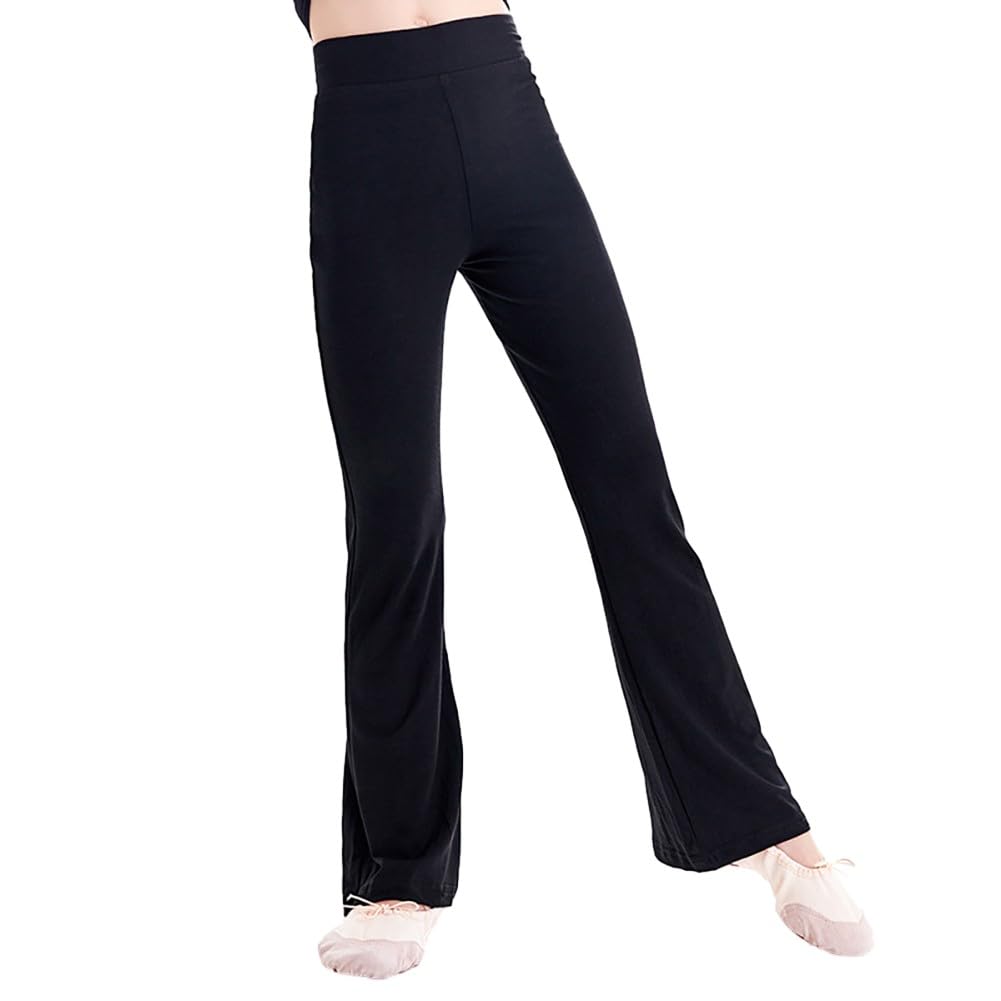 Naiyafly Women's High Waisted Flare Leggings - Solid Black Yoga Pants with Bell Bottoms, Stretchy Full Length Dance Tights for Yoga, Pilates & Casual Wear