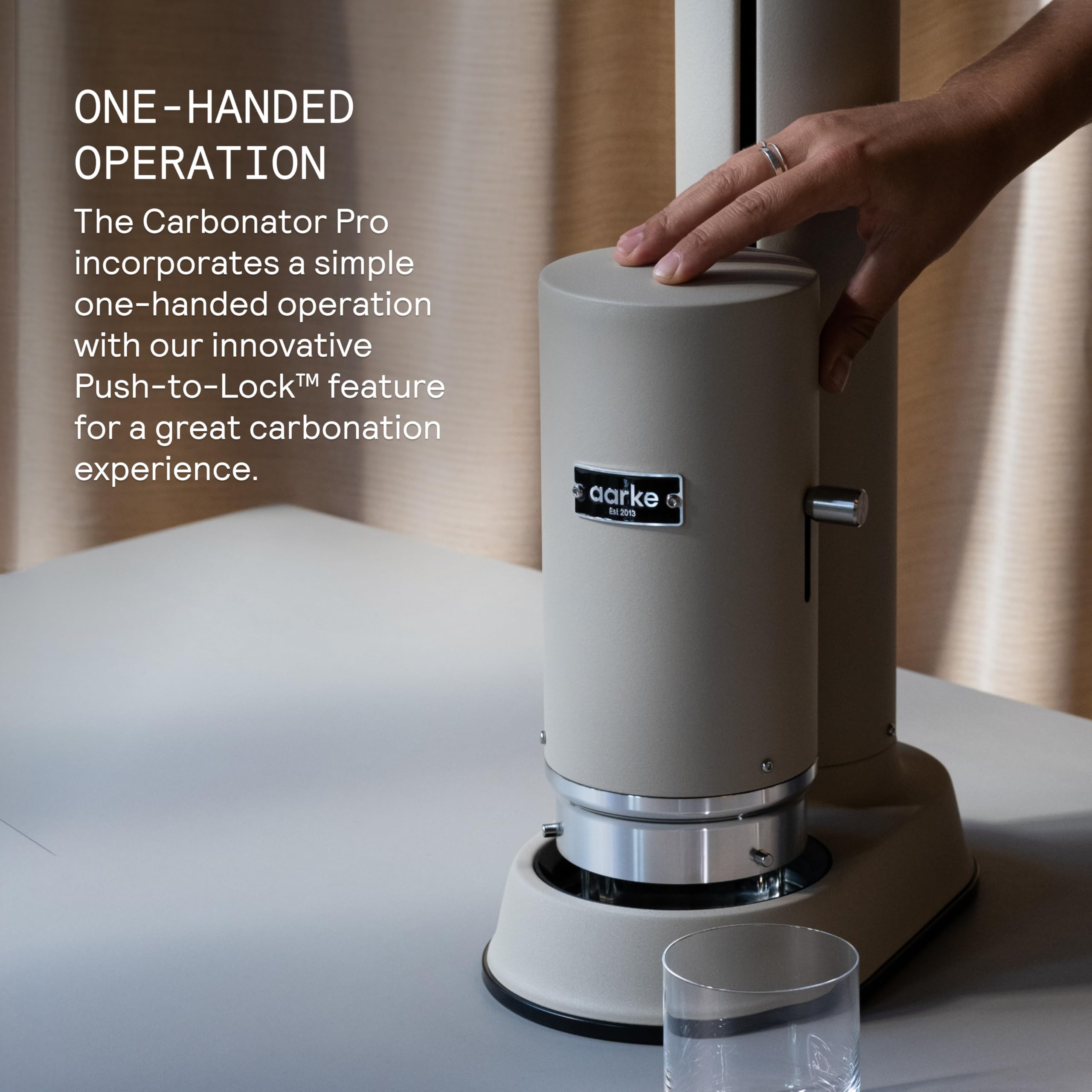 Aarke Carbonator Pro Premium Sparkling Water Maker - Stainless Steel Soda Machine with Glass Bottle for Home & Office | Make Carbonated Drinks, Cocktails & Healthy Seltzer Water